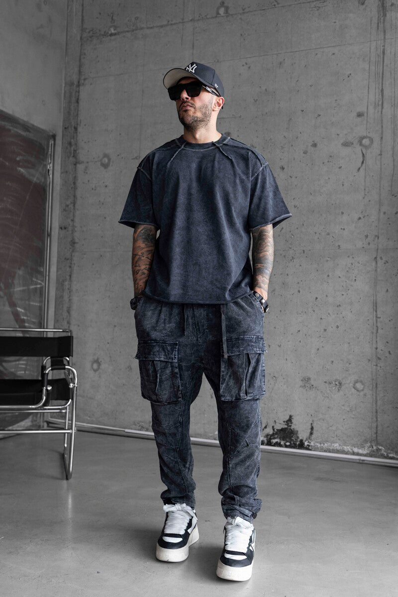 WASHED ANTRA T-SHIRT WITH DIRTY STITCHES 1803