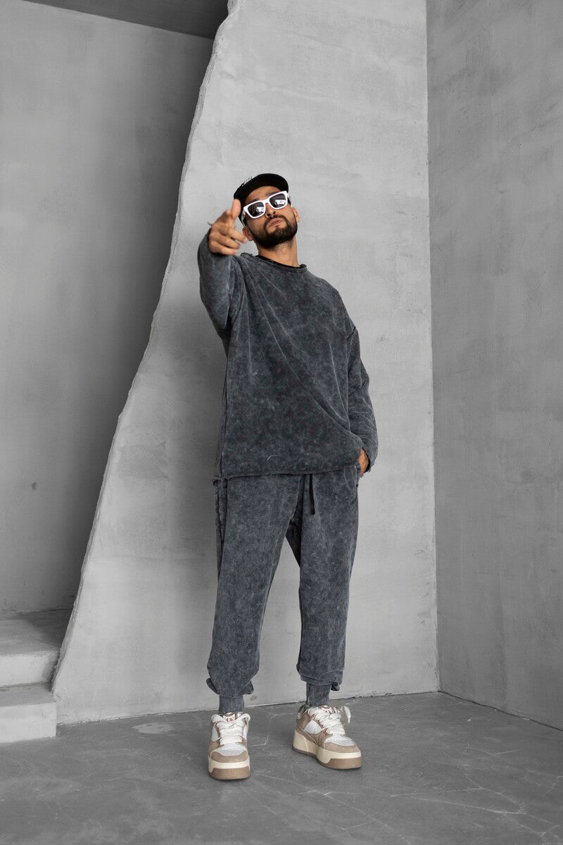 washed antrasit tracksuıt 1662-64