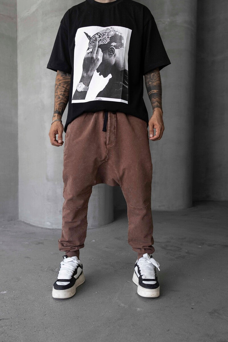 Washed Jogger Pants Brown 1677