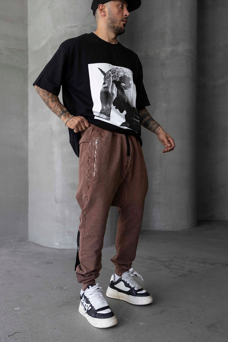 Washed Jogger Pants Brown 1677