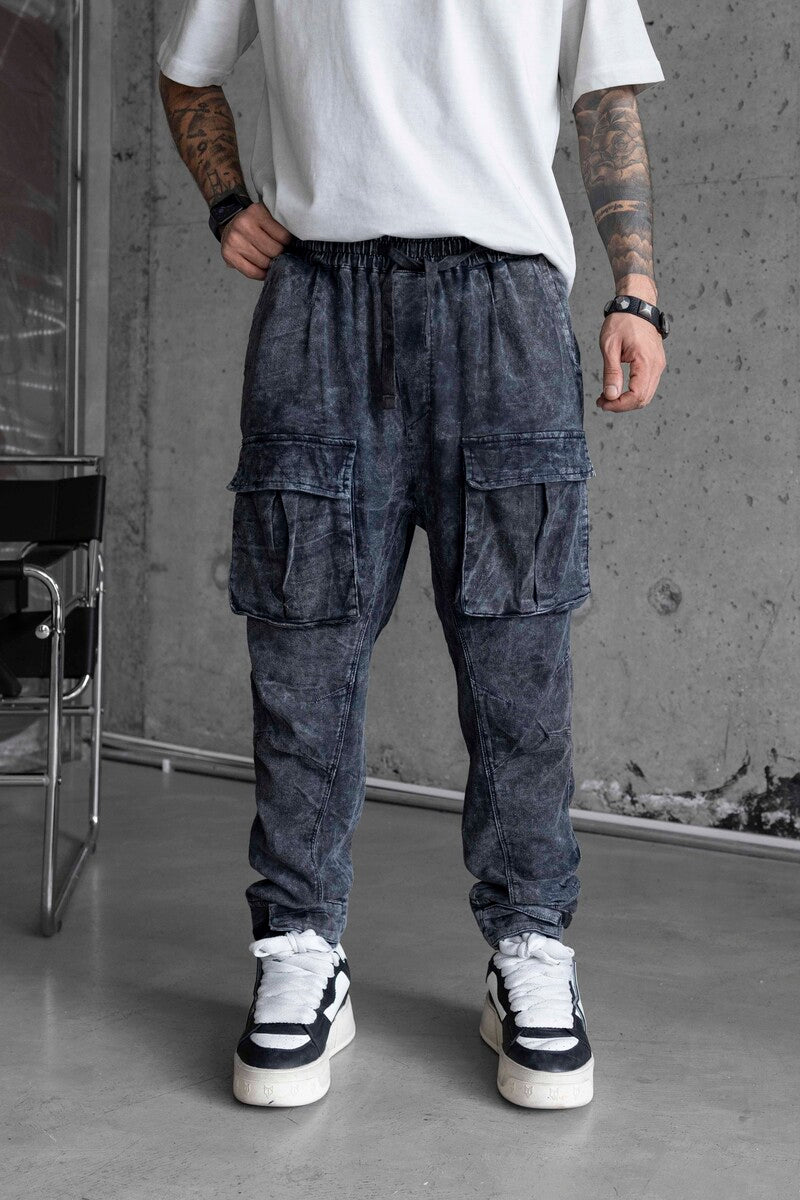 Washed Jogger Pants Blue 16650