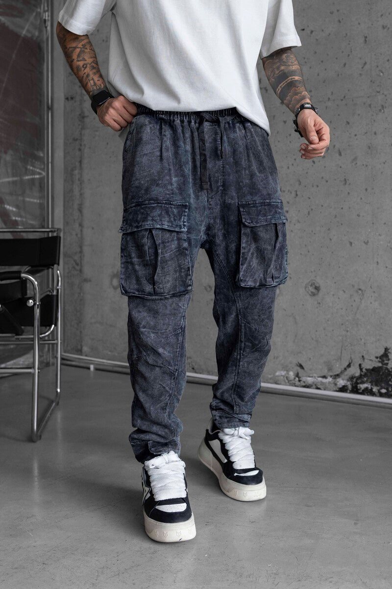 Washed Jogger Pants Blue 16650