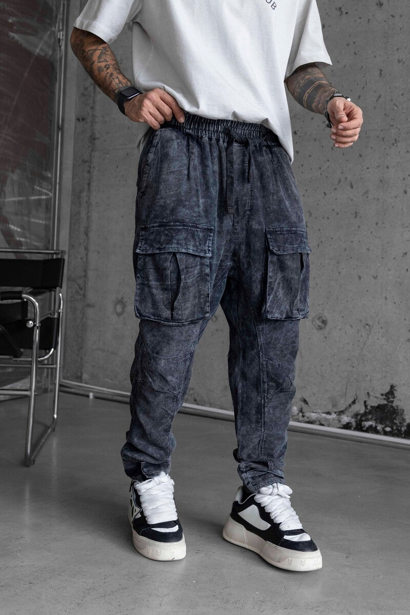 Washed Jogger Pants Blue 16650