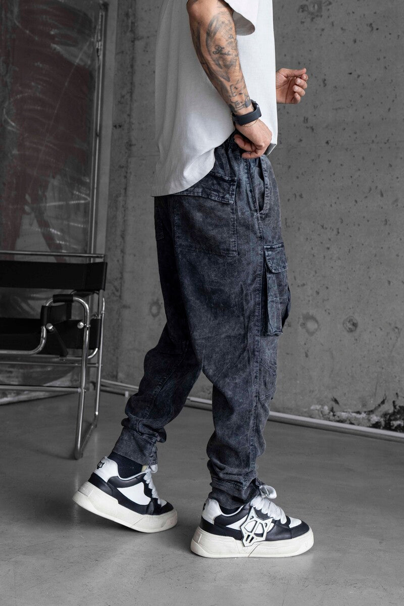 Washed Jogger Pants Blue 16650