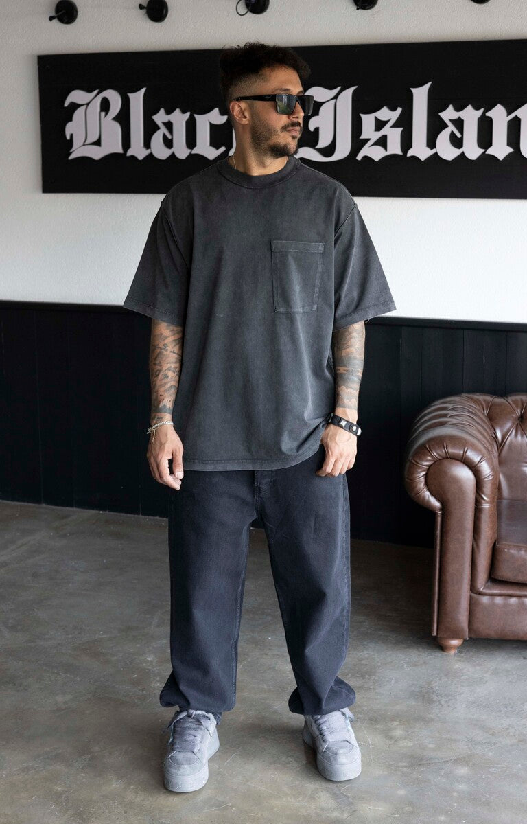 WASHED POCKET T-SHIRT BLACK 1725