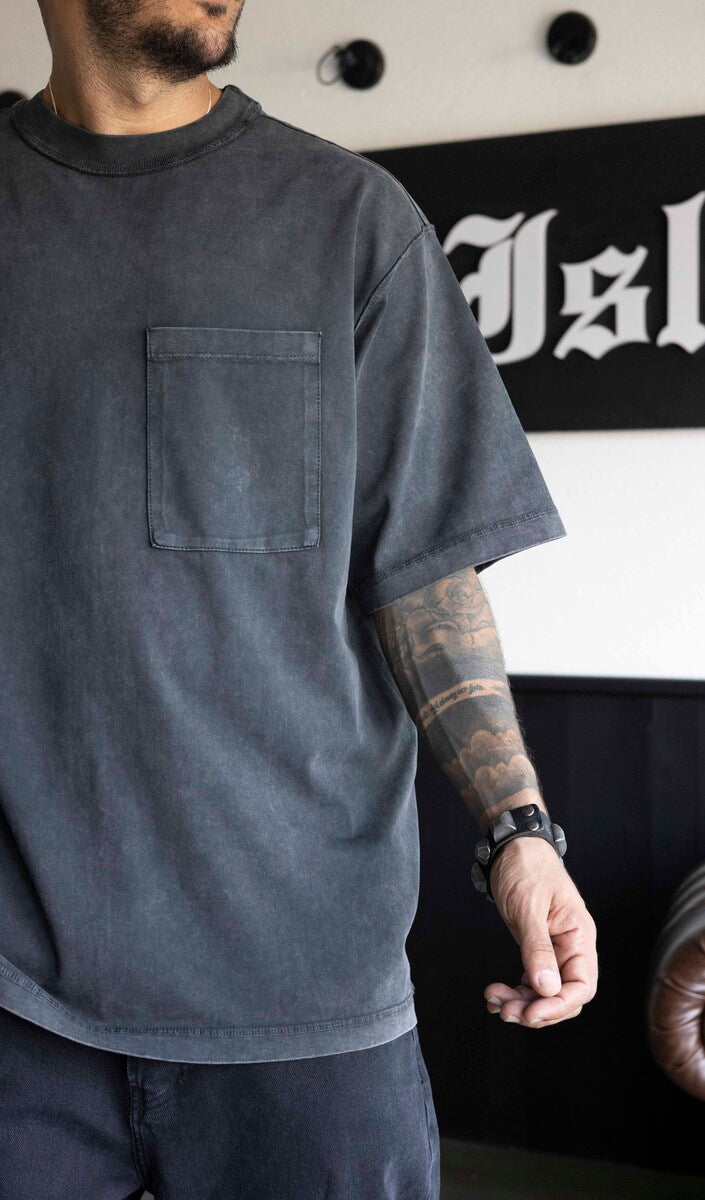 WASHED POCKET T-SHIRT BLACK 1725