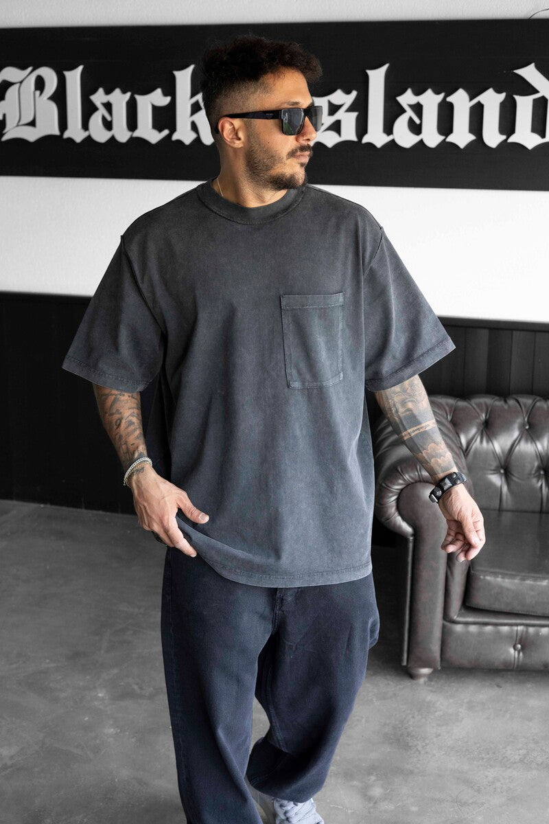 WASHED POCKET T-SHIRT BLACK 1725