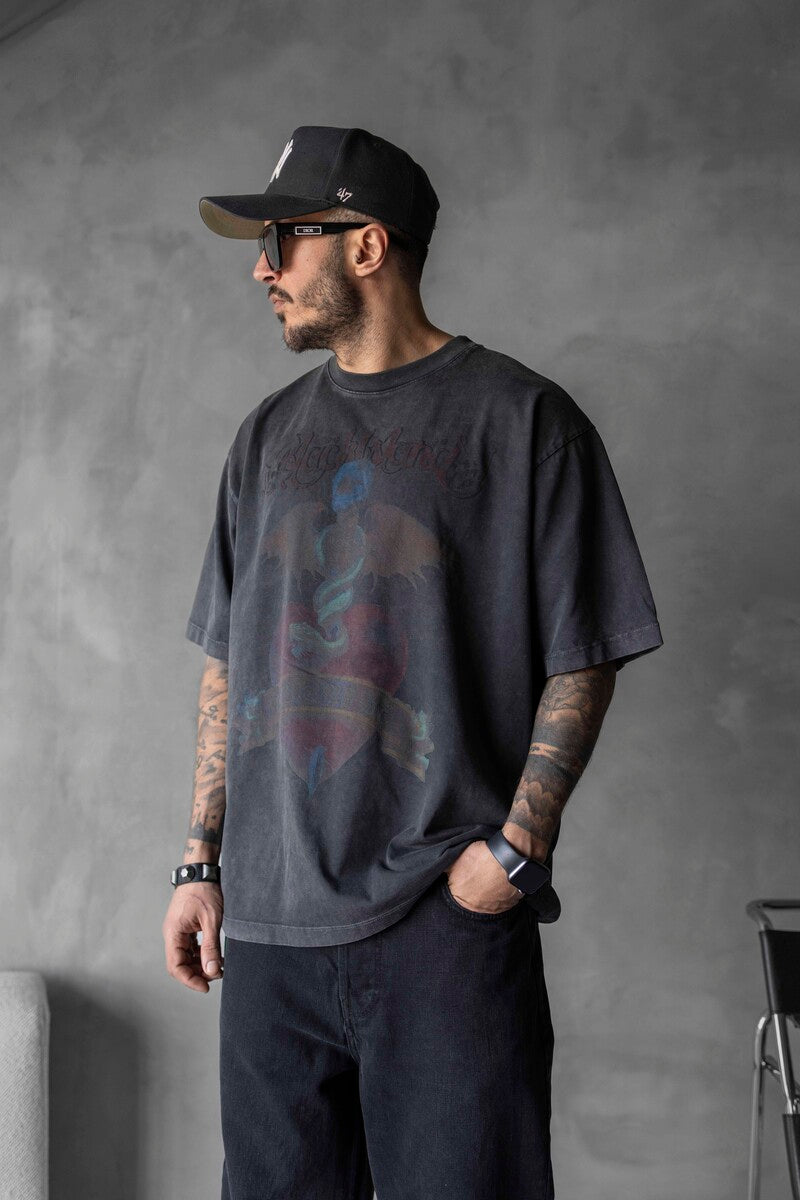 WASHED T-SHIRT BLACK 1722