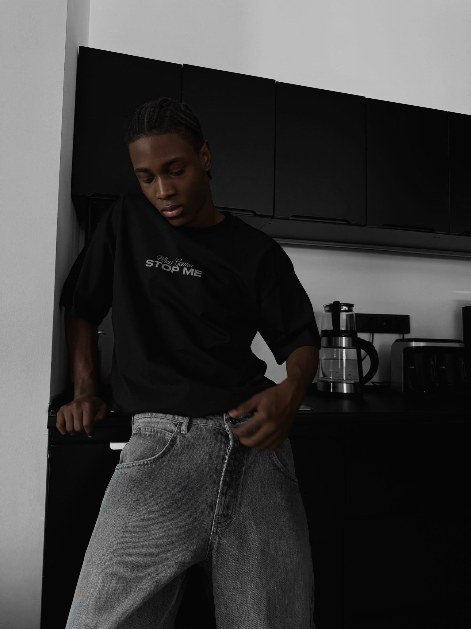 Oversize Detailed Lion T-Shirt - Black