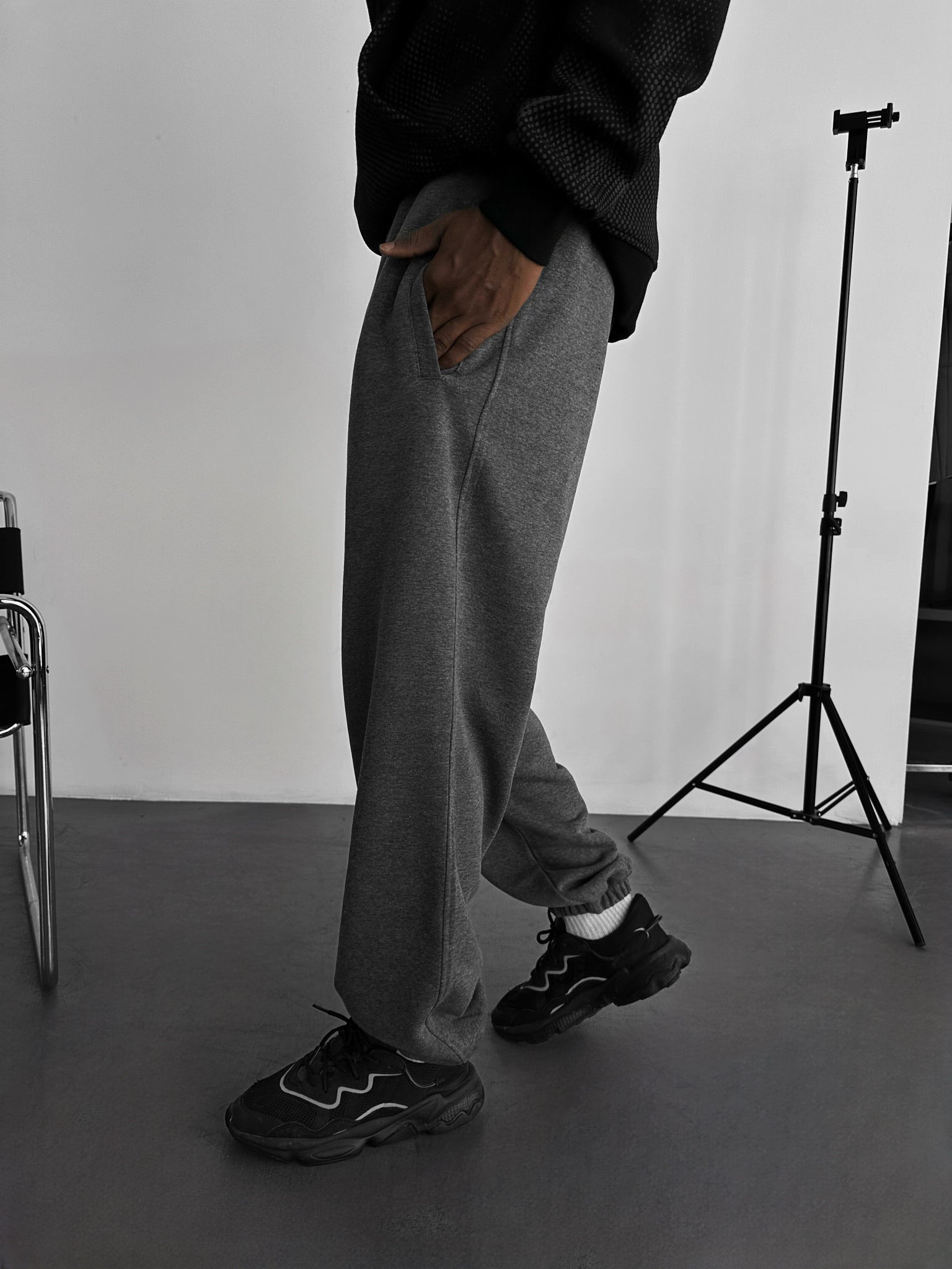 Loose Fit Basic Jogger - Anthracite Melange