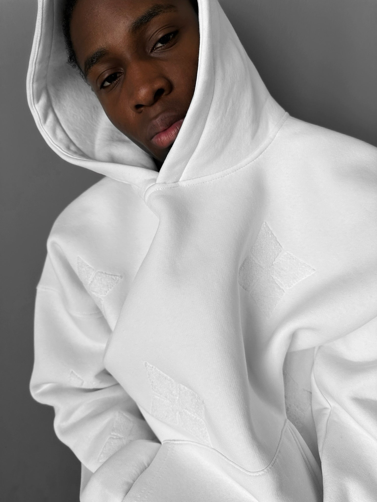 Oversize Detailed Hoodie - Ecru