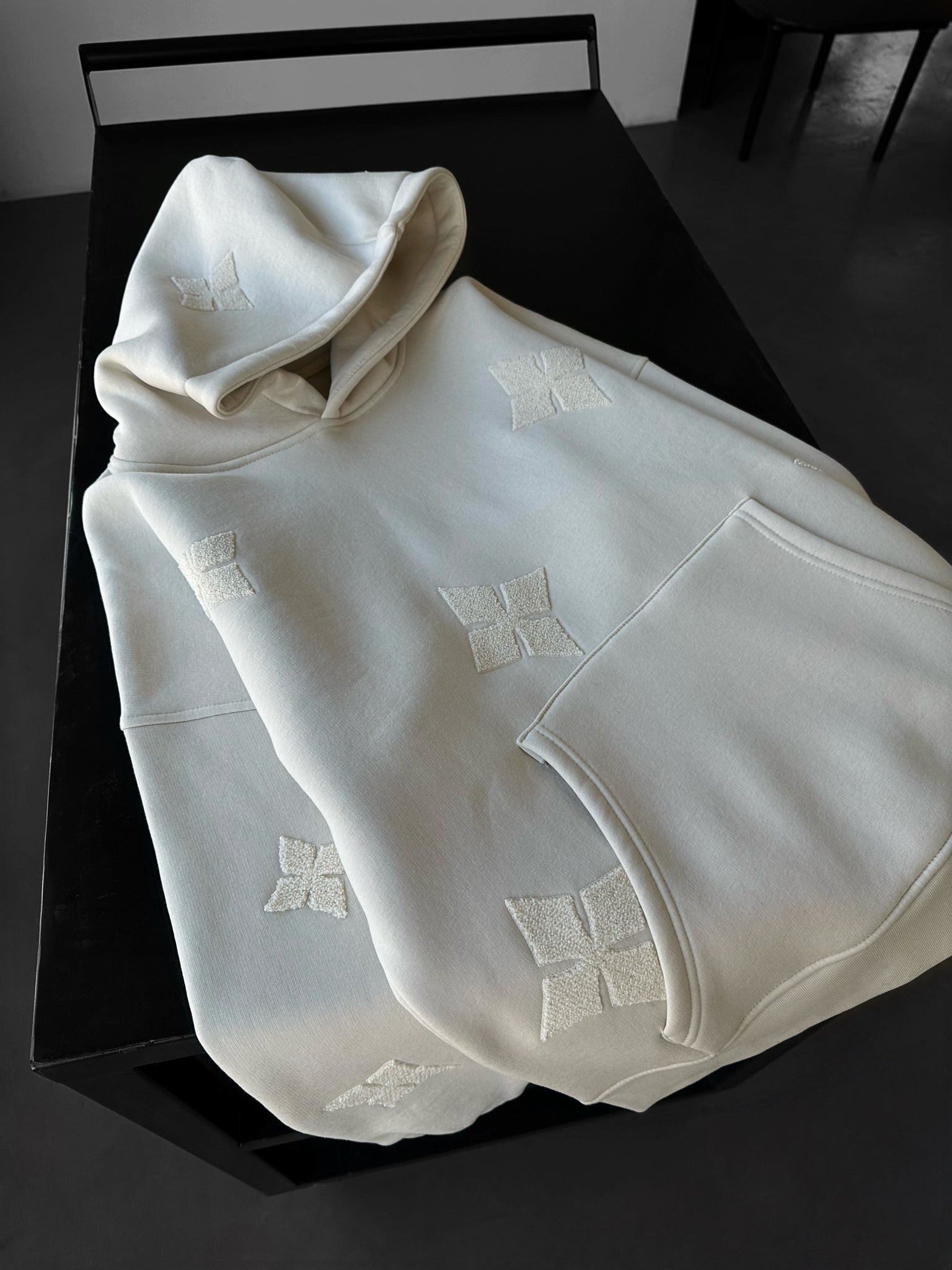 Oversize Detailed Hoodie - Beige