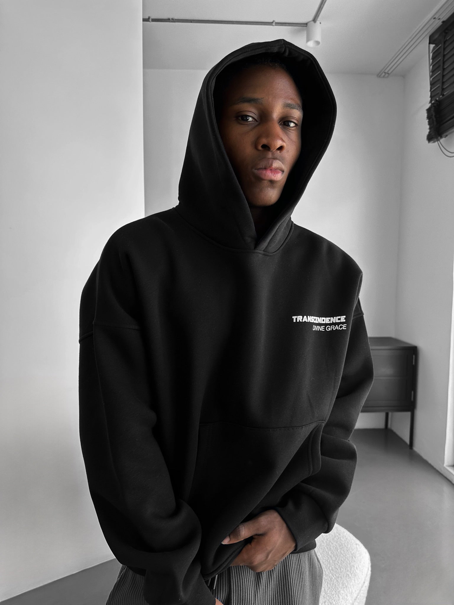 Oversize ‘Transcendence’ Hoodie - Black