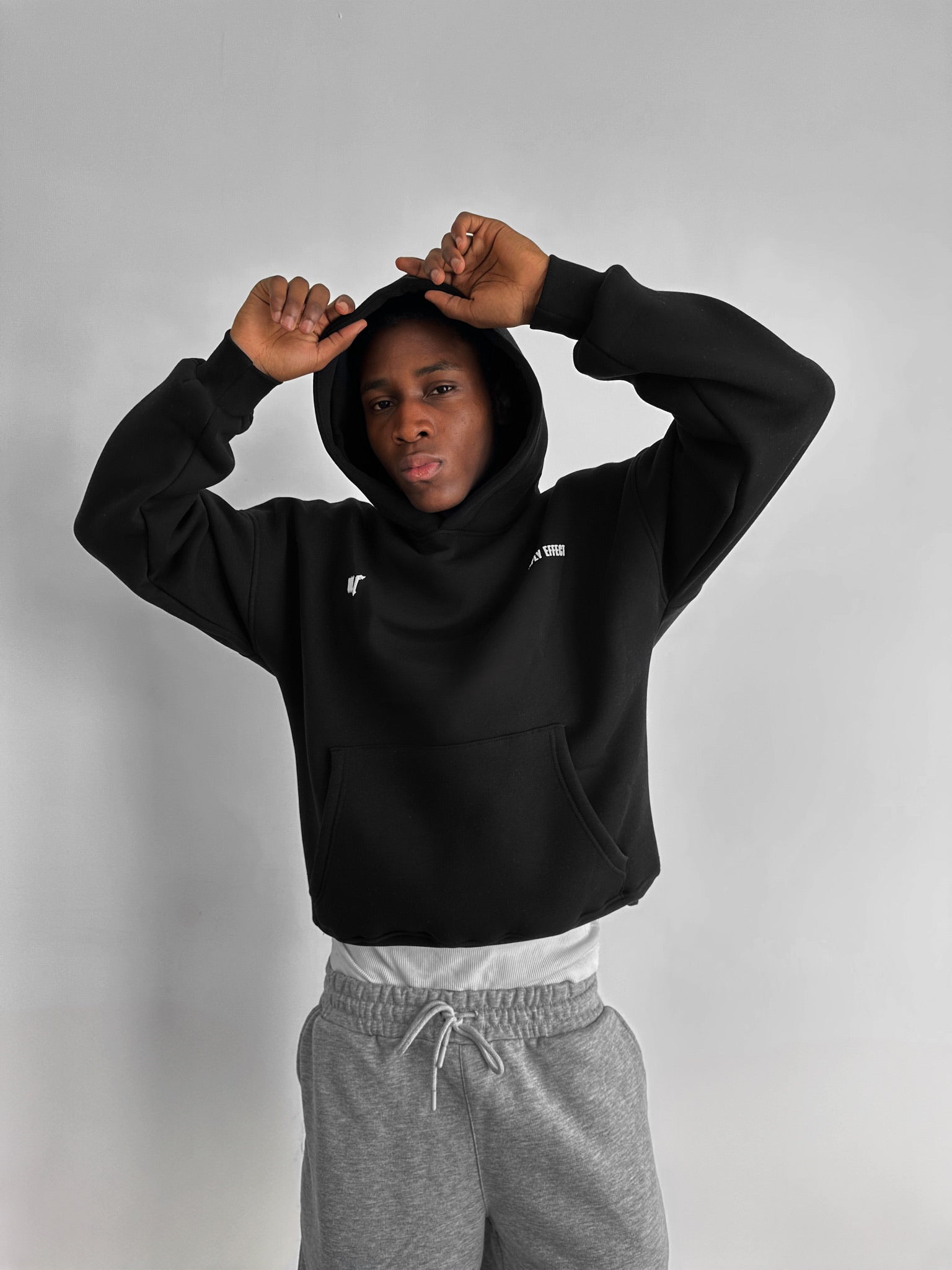 Oversize Butterfly Effect Hoodie - Black and Anthracite