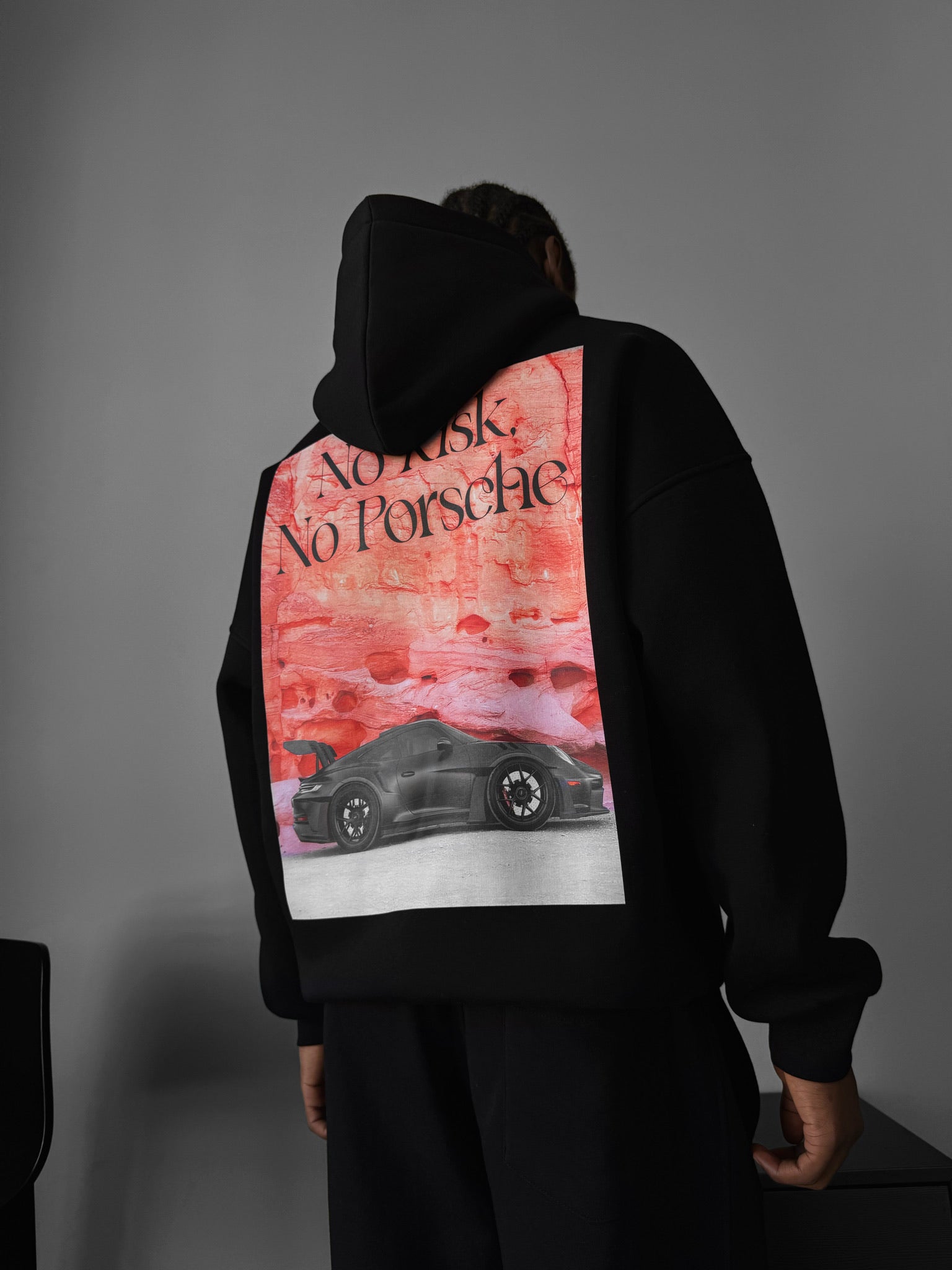 Oversize Porsche Hoodie - Black
