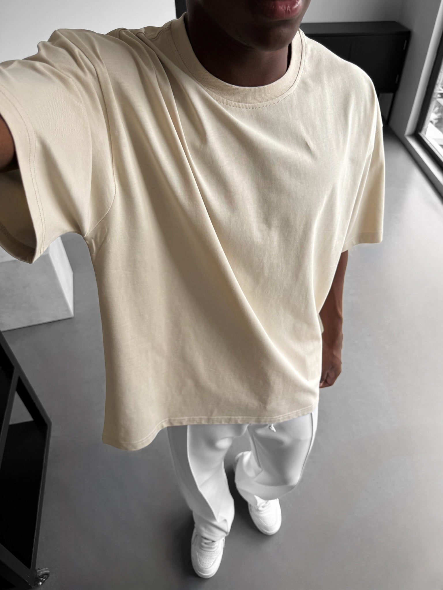 Oversize Basic T-Shirt - Light Beige