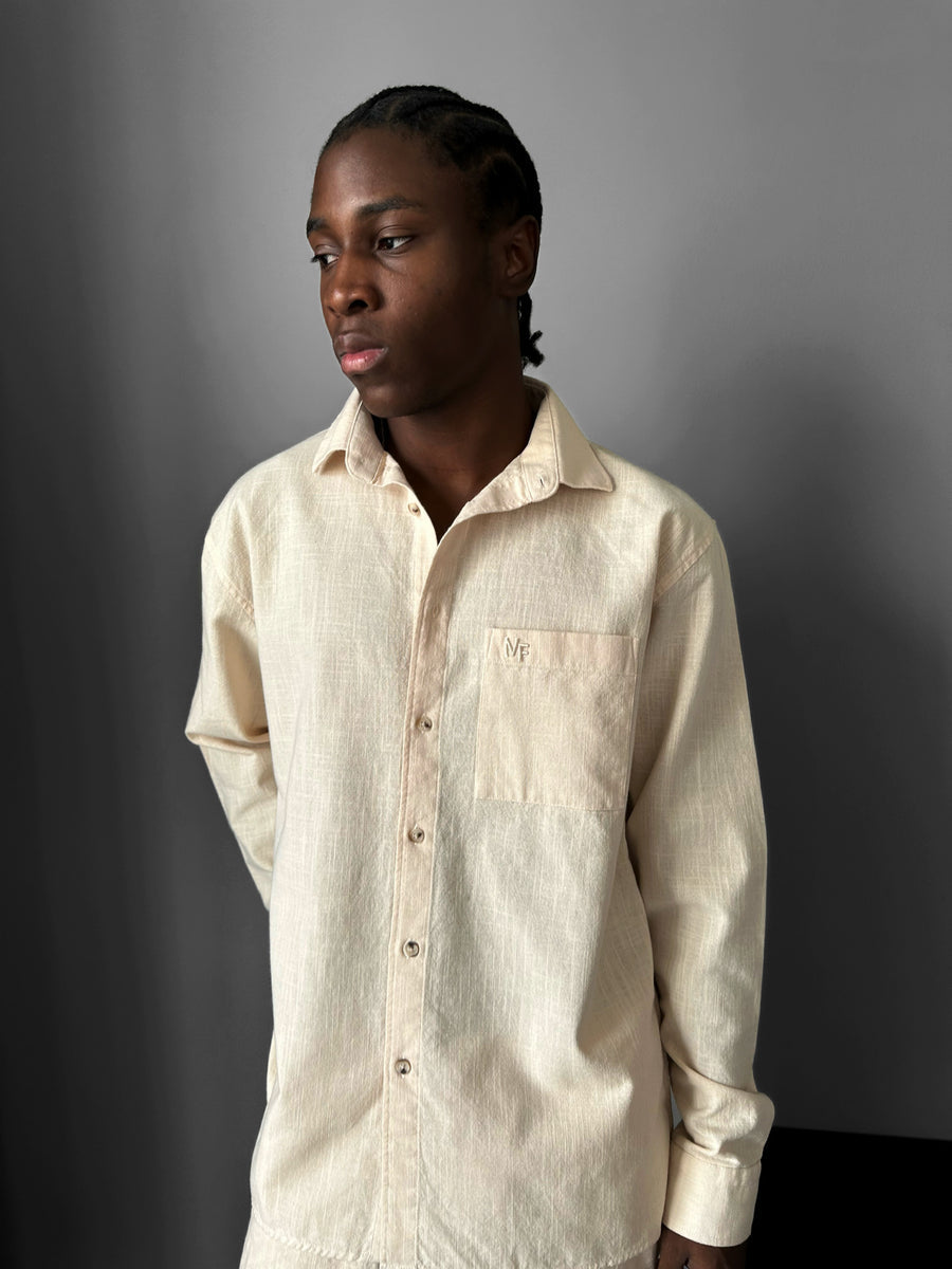 Oversize Linen Suit Shirt - Beige