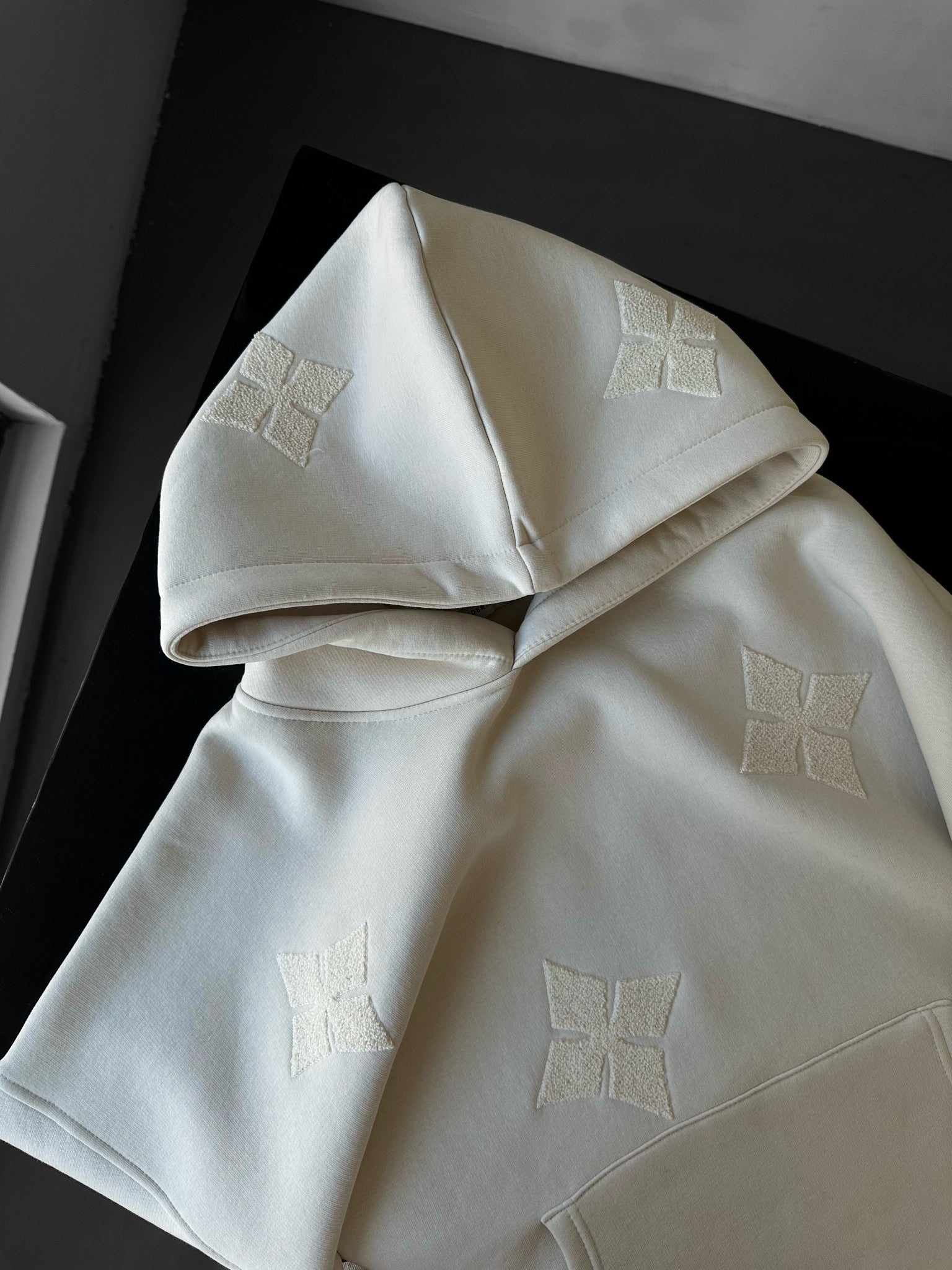 Oversize Detailed Hoodie - Beige