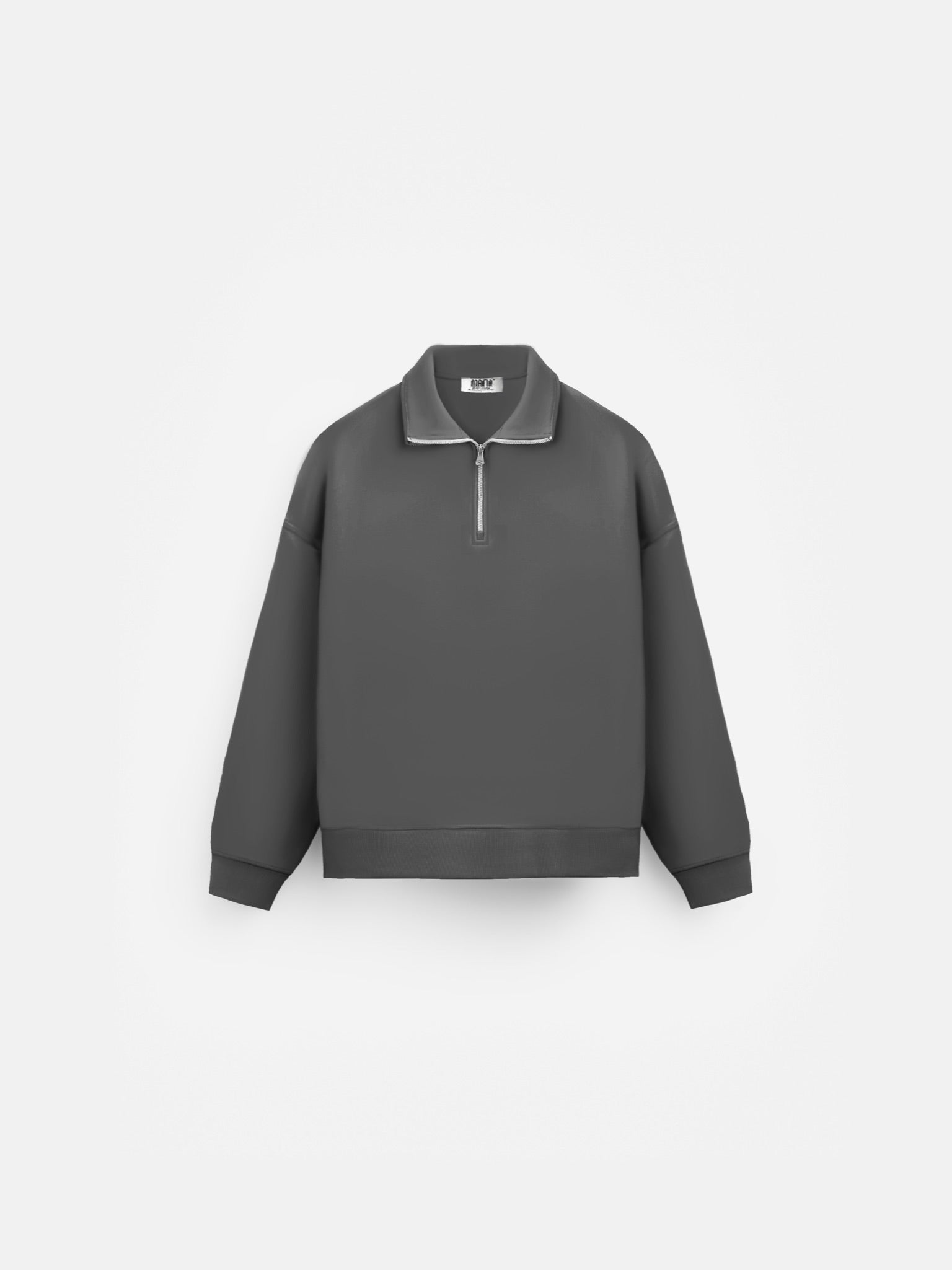 Oversize Half-Zip Polo Sweatshirt - Anthracite