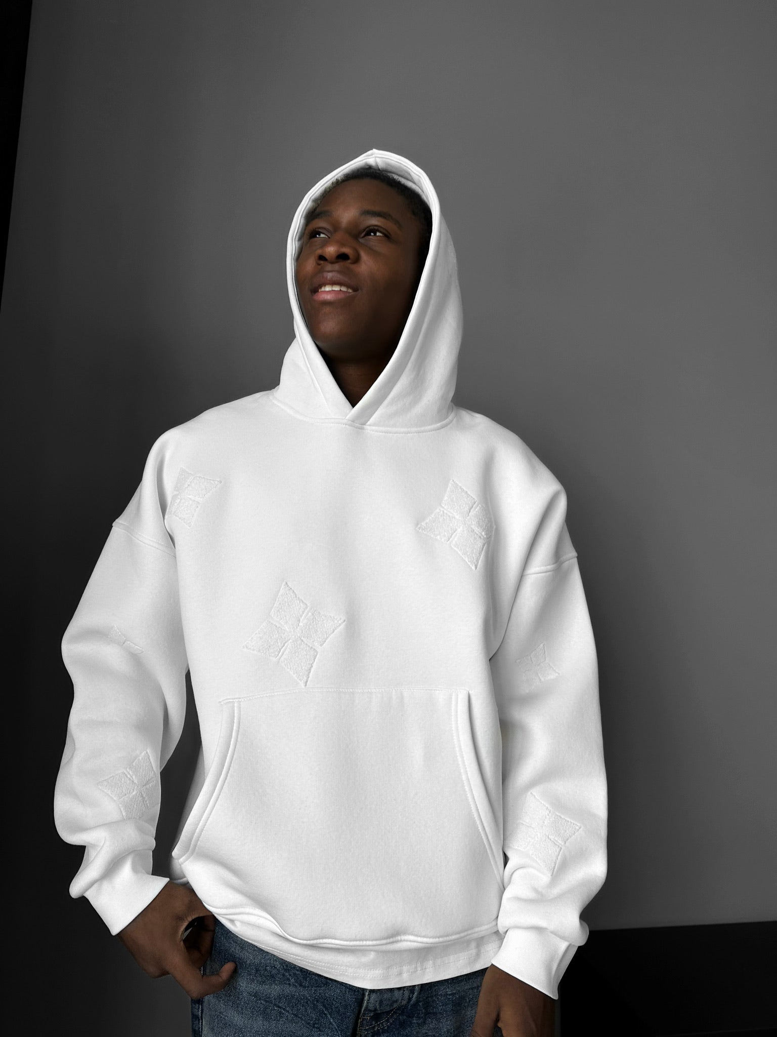 Oversize Detailed Hoodie - Ecru