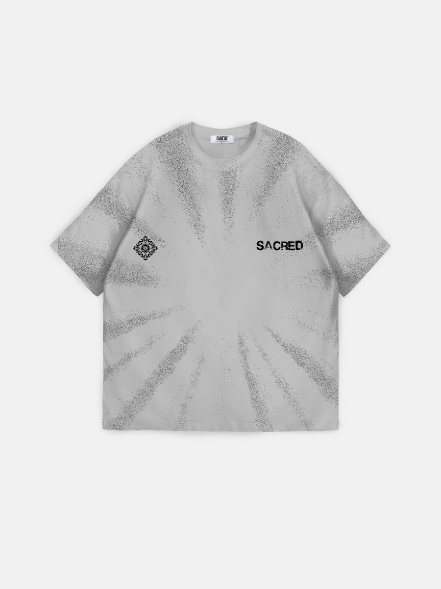 Oversize 'Sacred' T-Shirt - Grey