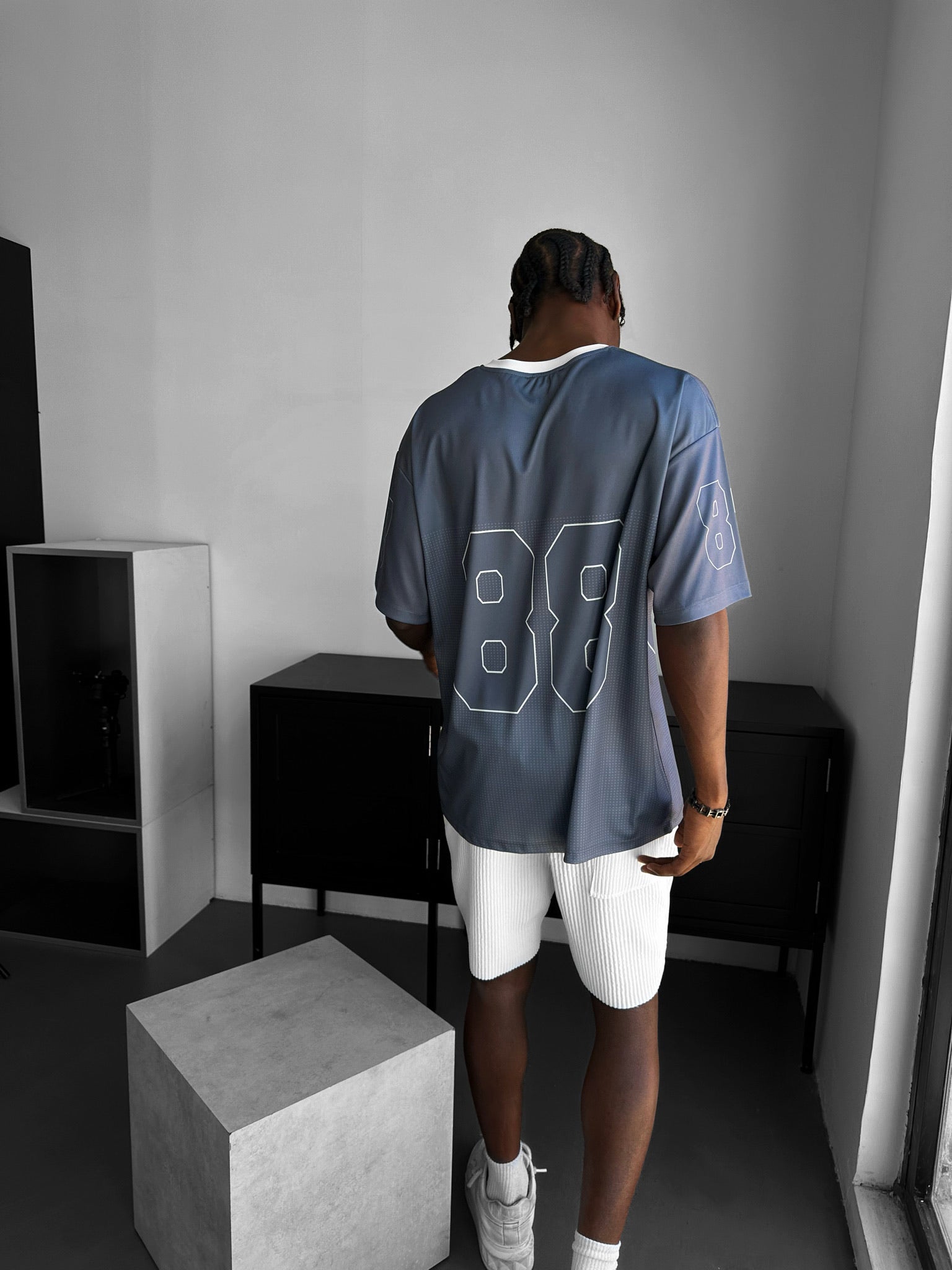 Oversize Varsity Mafia T-Shirt - Anthracite