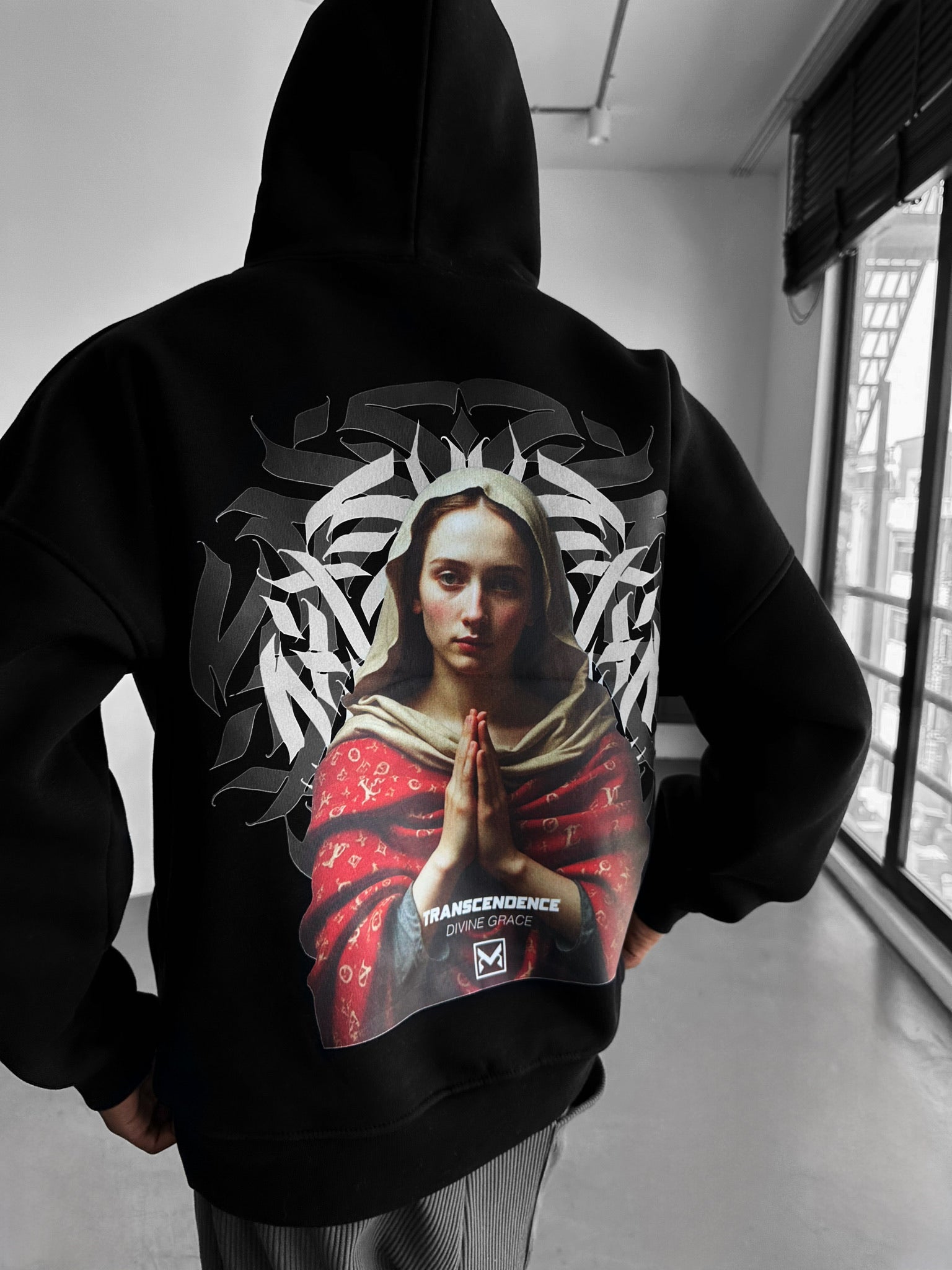 Oversize ‘Transcendence’ Hoodie - Black