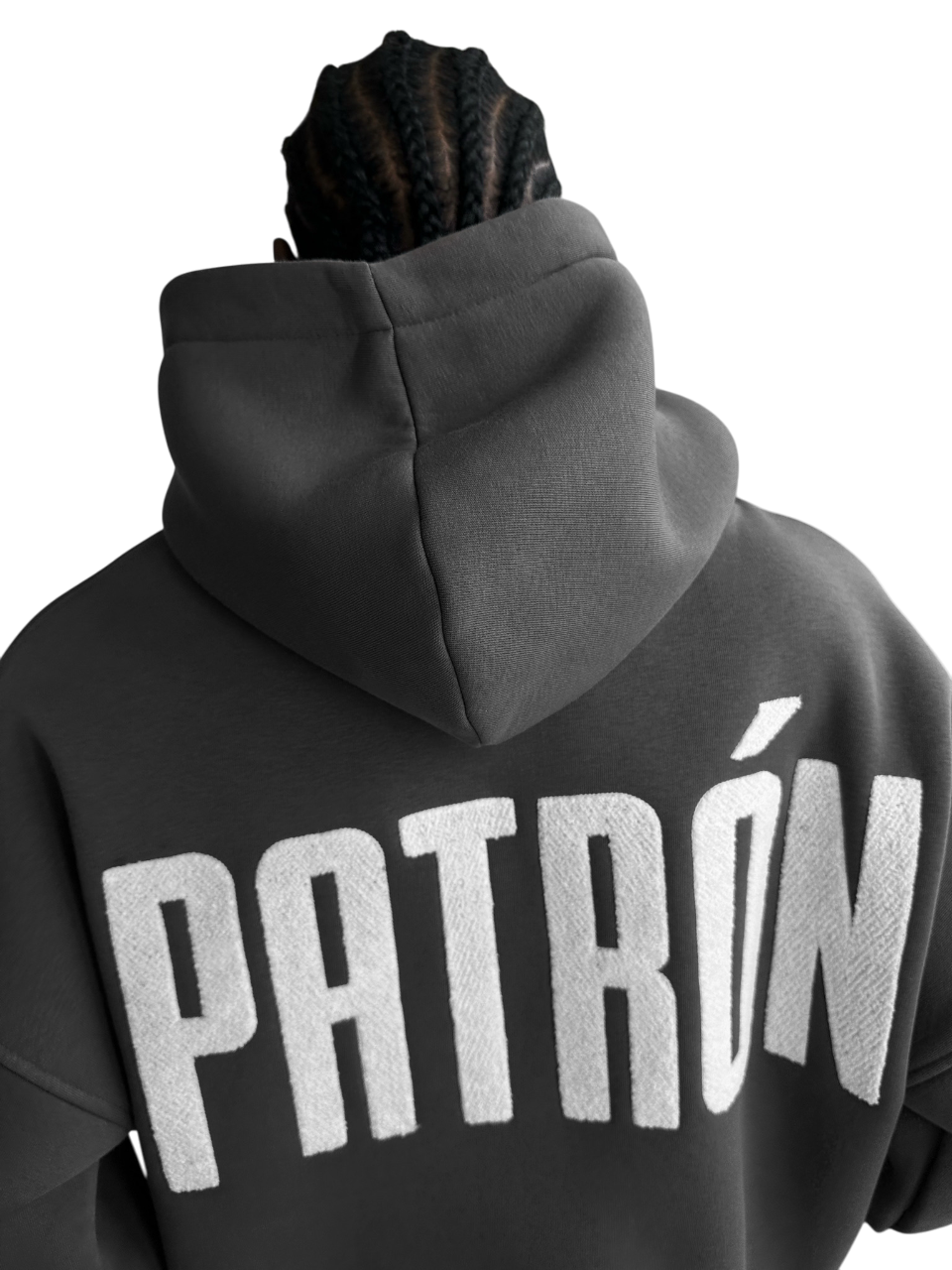 Oversize Detailed Patron Hoodie - Anthracite