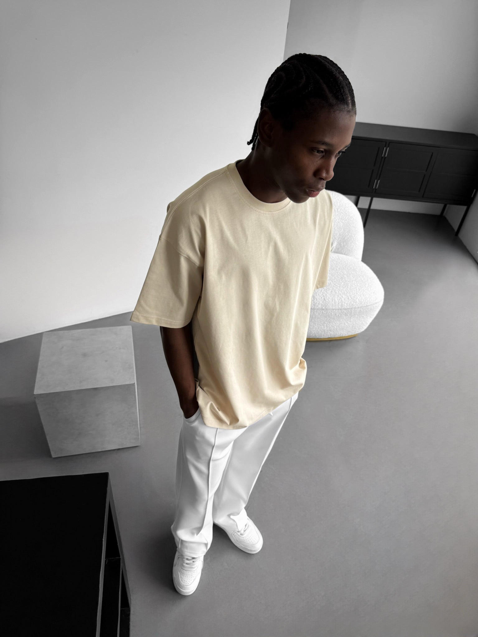 Oversize Basic T-Shirt - Light Beige