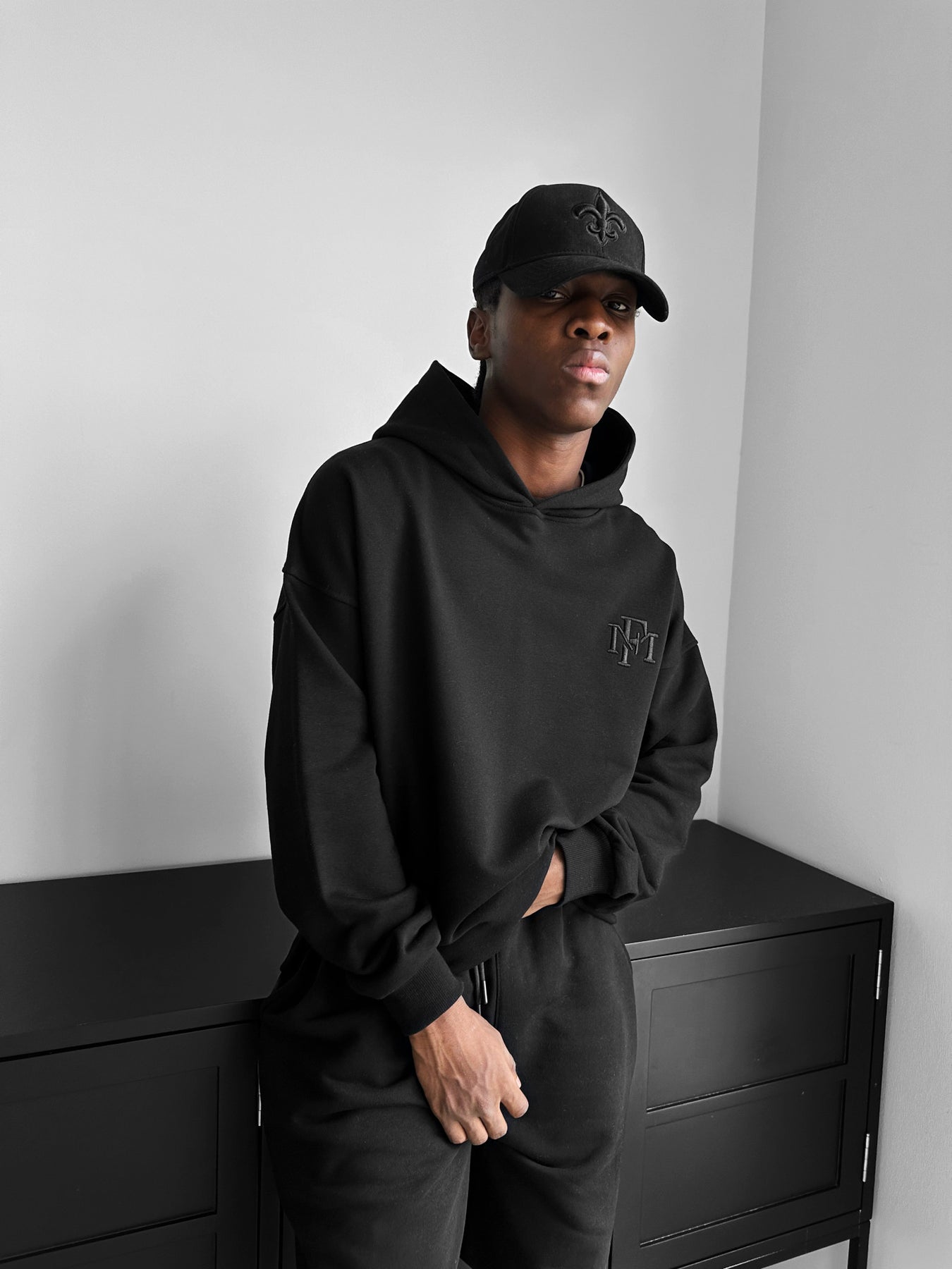 Loose Fit ‘MF’ Hoodie - Black