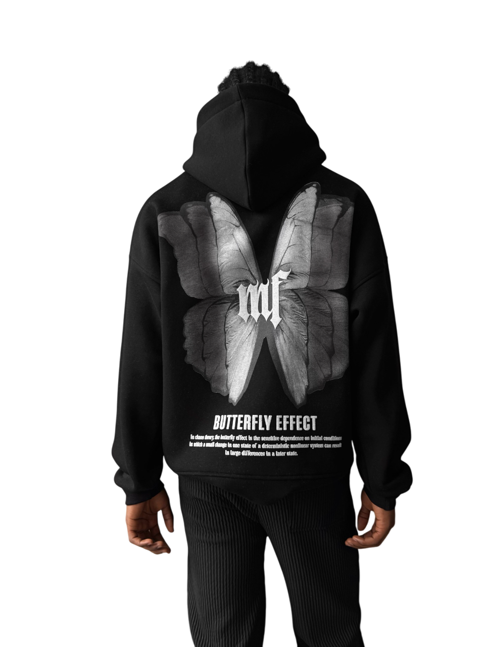 Oversize Butterfly Effect Hoodie - Black and Anthracite