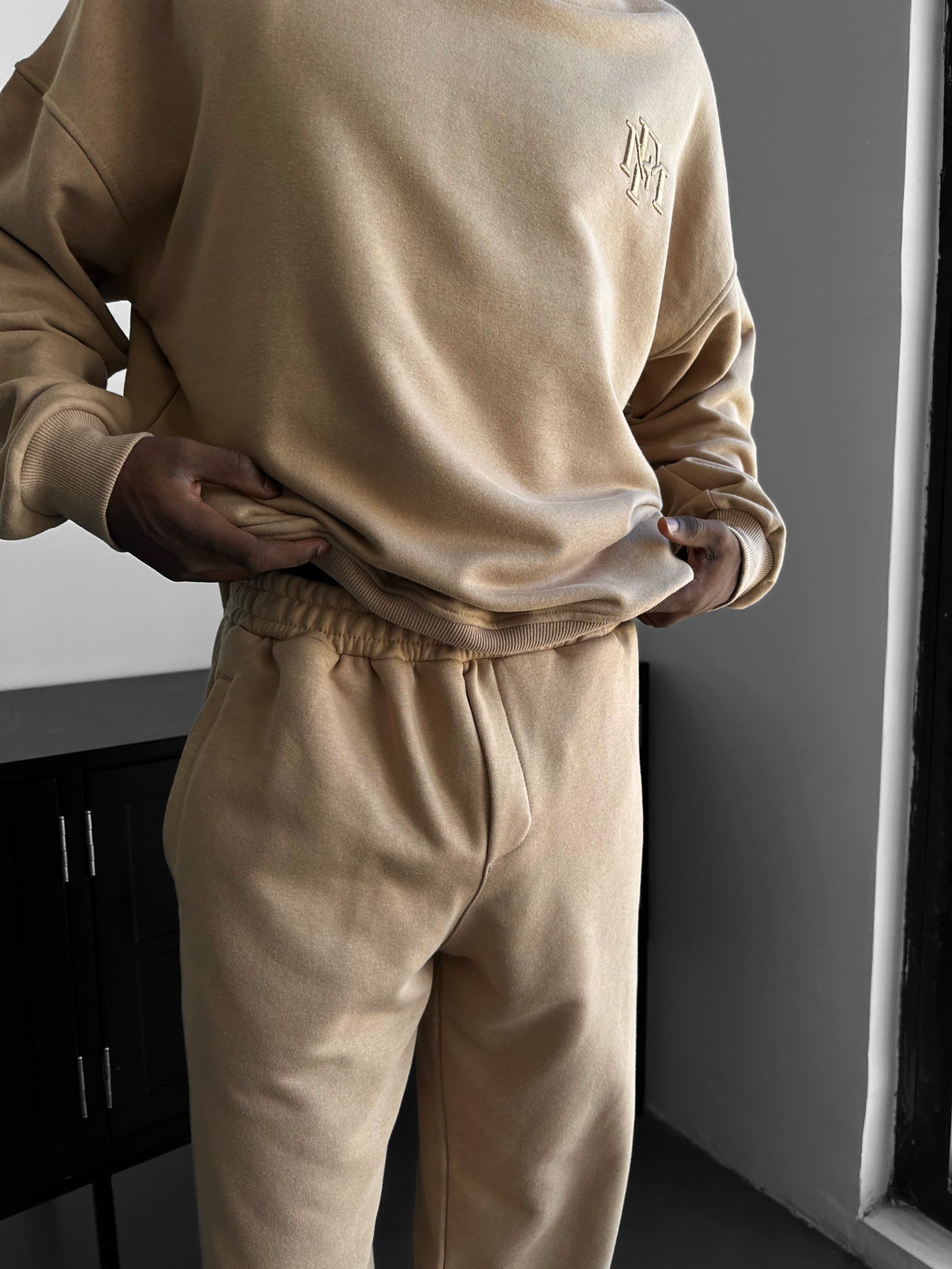 Loose Fit Basic Jogger - Beige