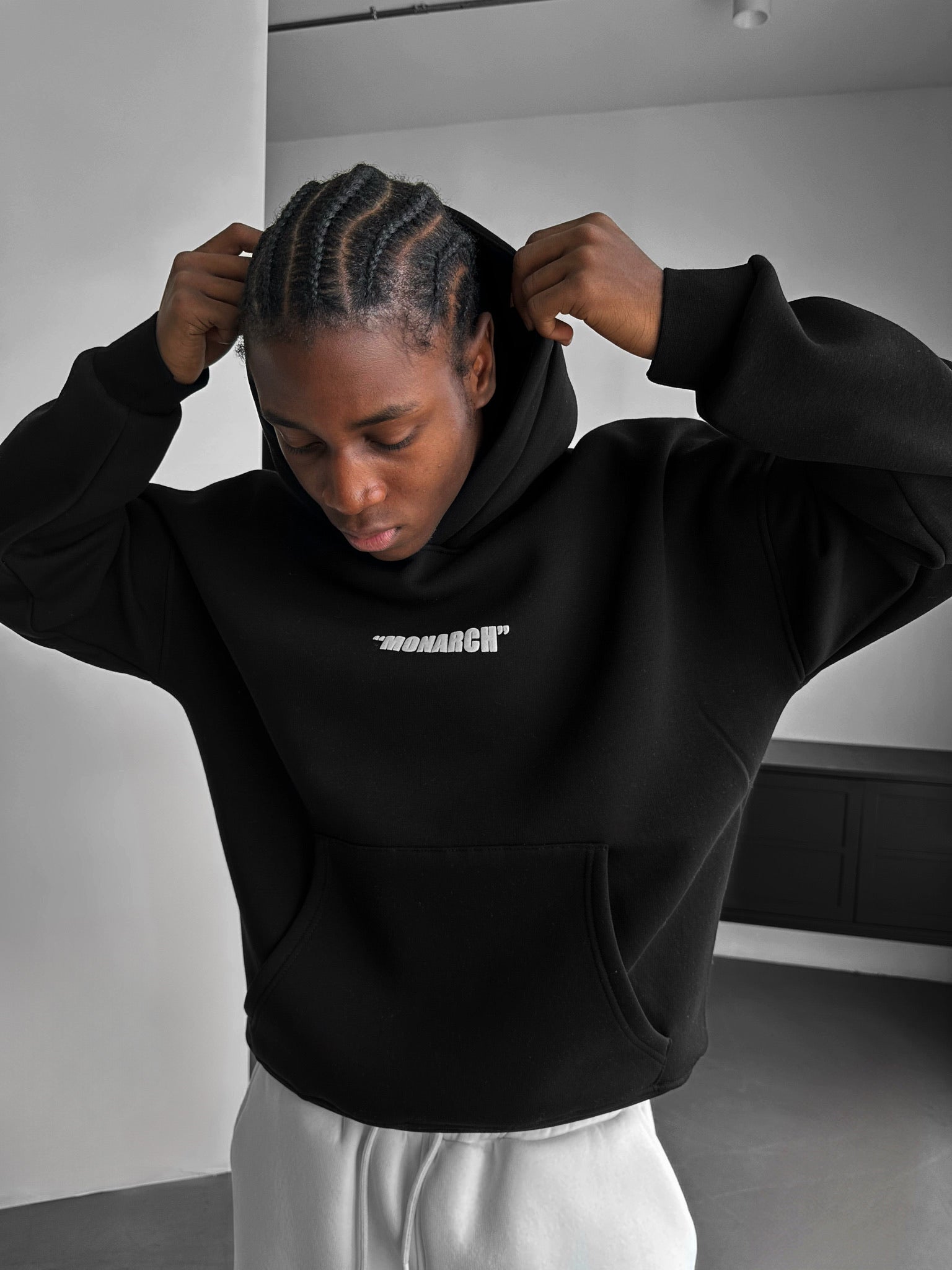 Oversize Monarch Hoodie - Black and White