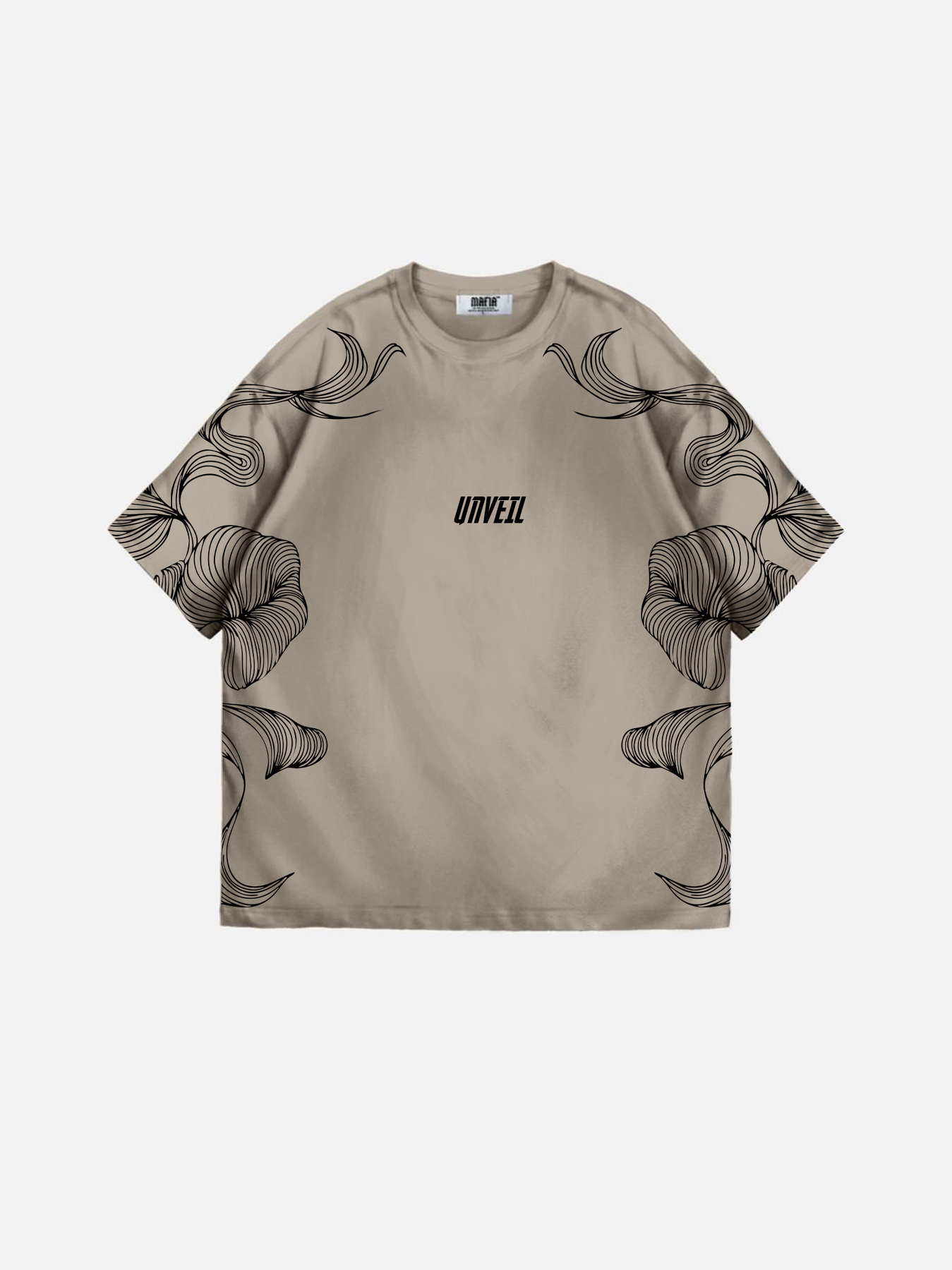 Oversize 'Unveil' T-Shirt - Beige