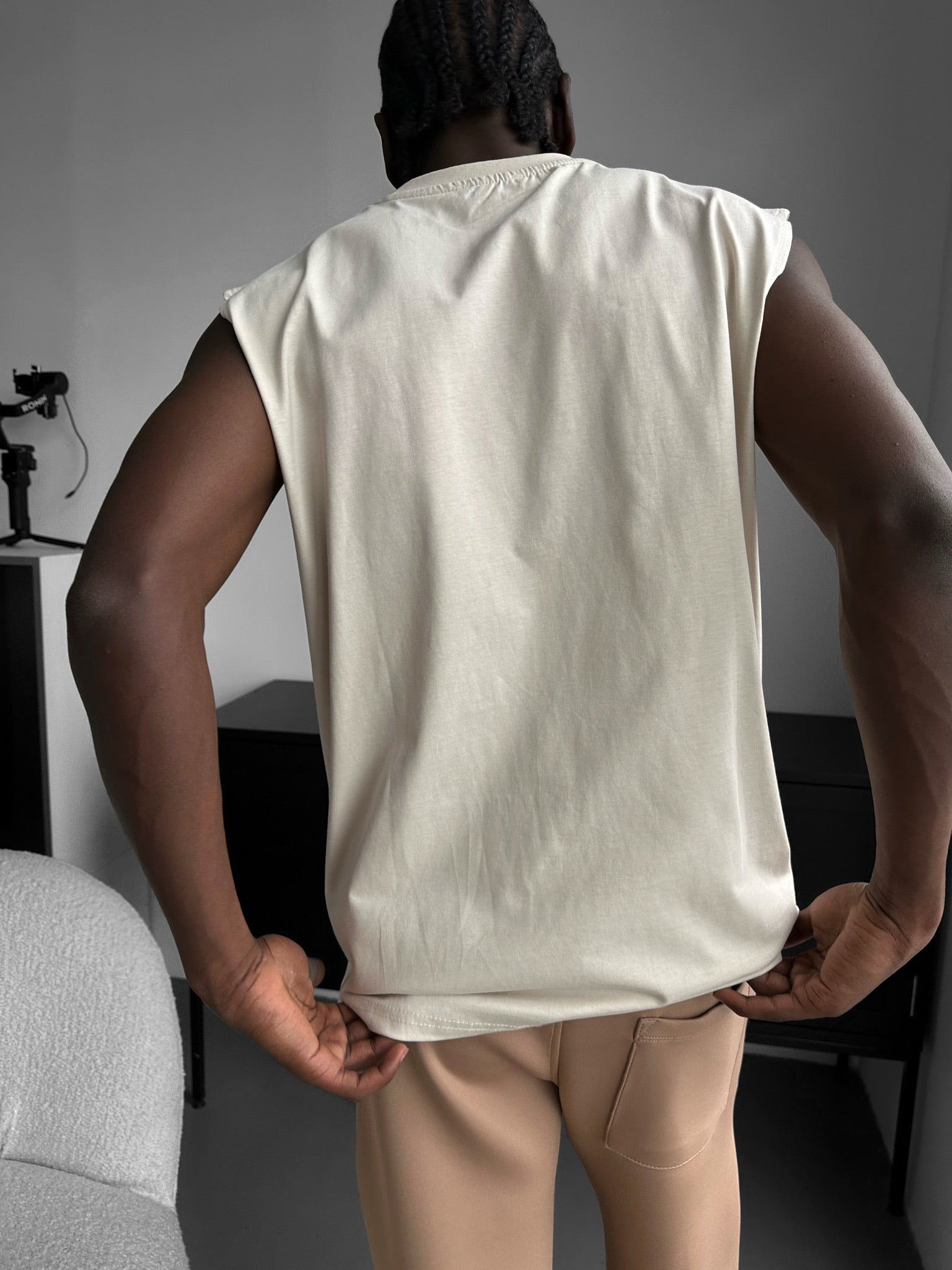 Oversize Basic Tanktop - Light Beige