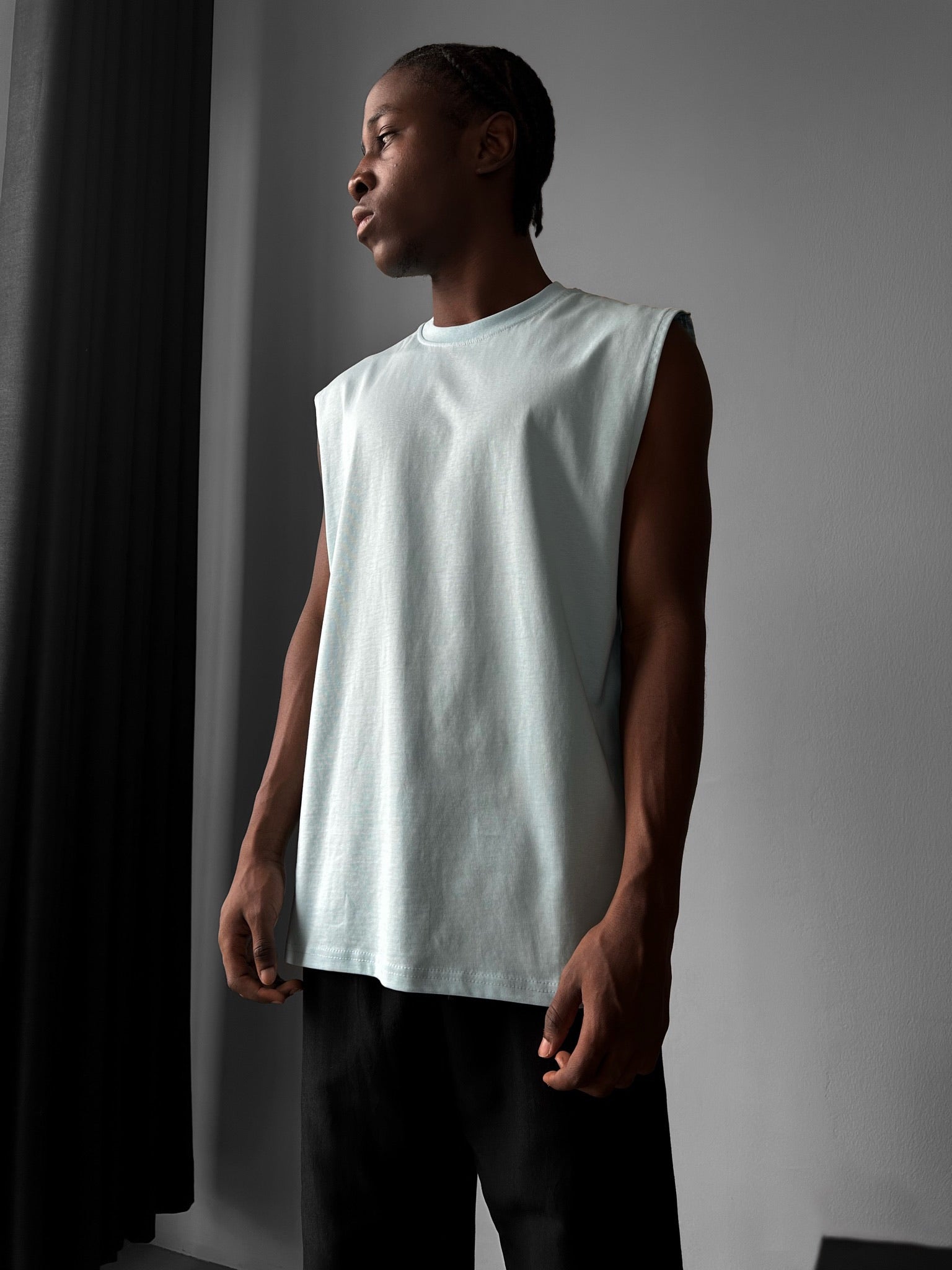 Oversize Basic Tanktop - Babyblue