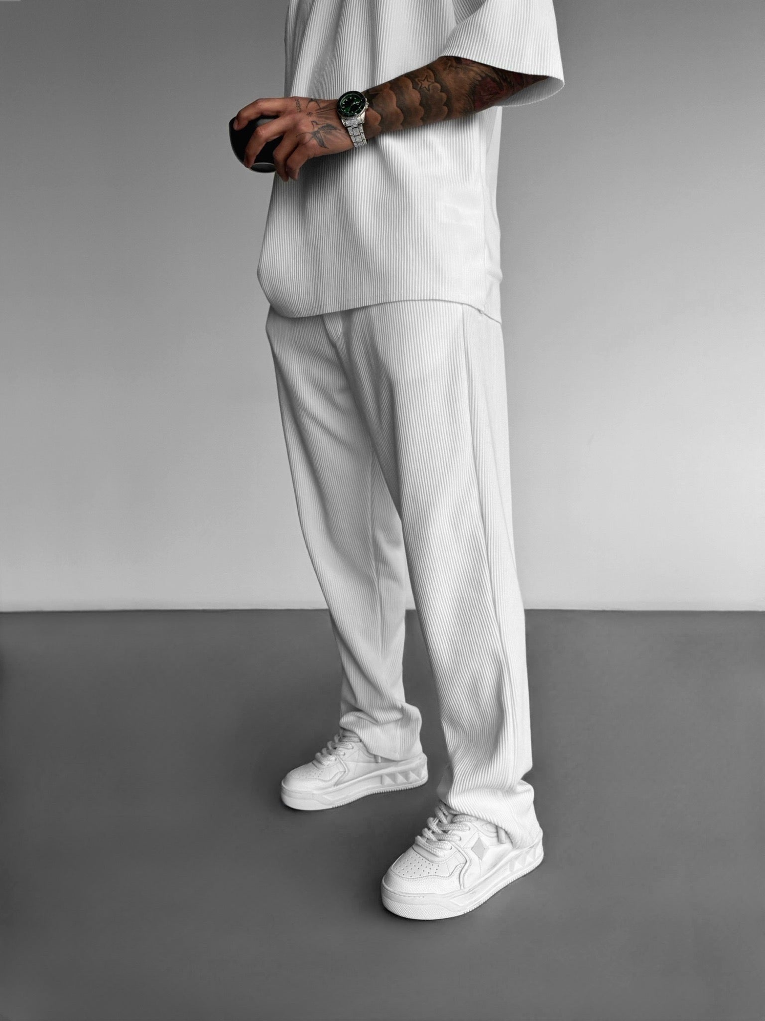 Loose Fit Cord Pant - White