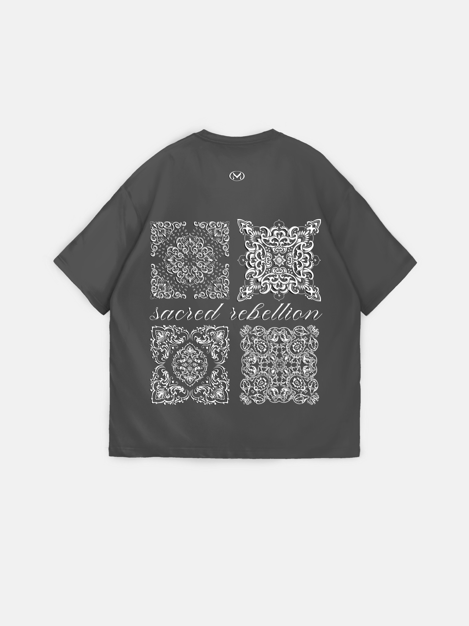 Oversize 'Sacred Rebellion' T-Shirt - Anthracite
