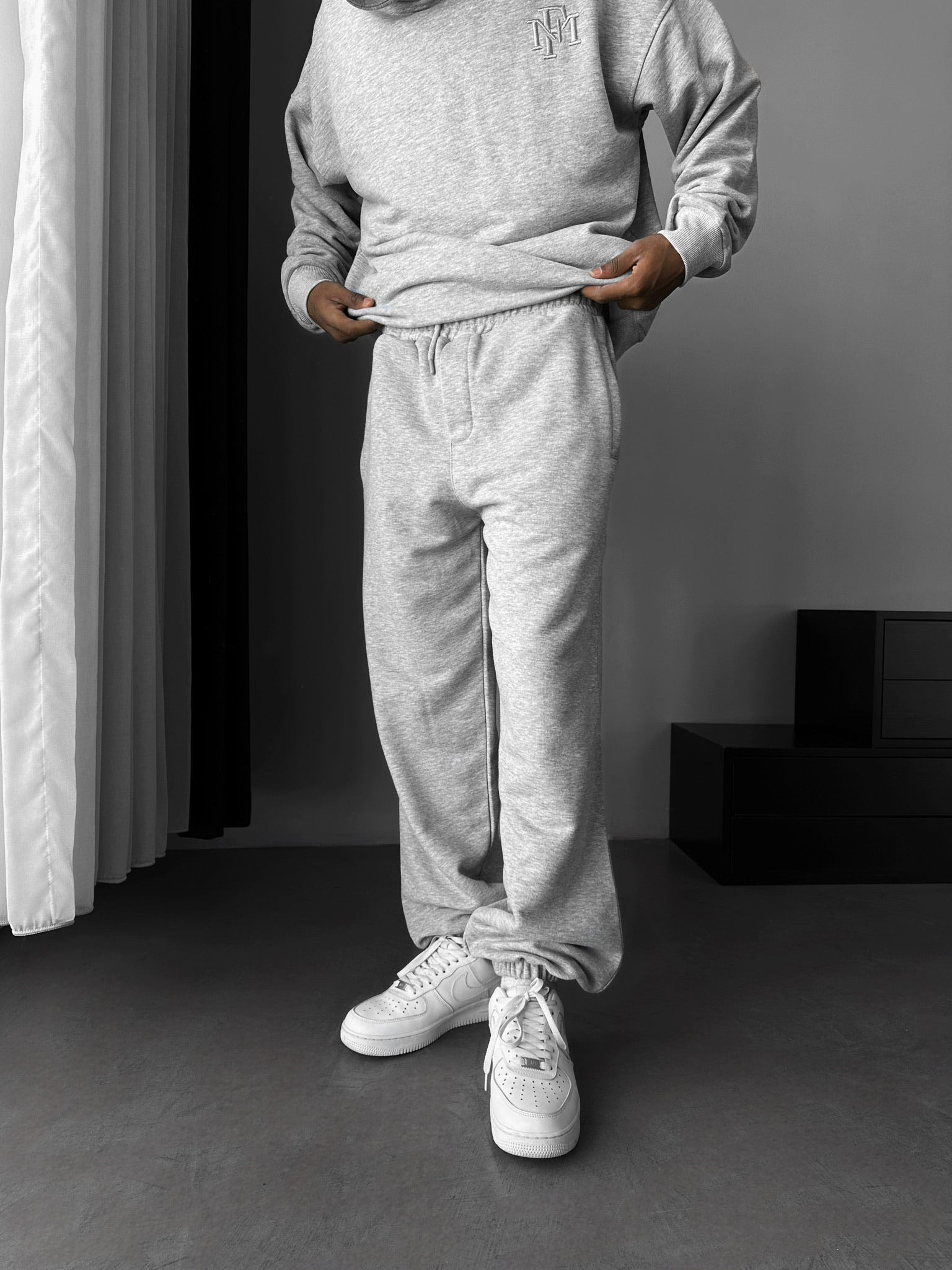 Loose Fit Basic Jogger - Grey Melange