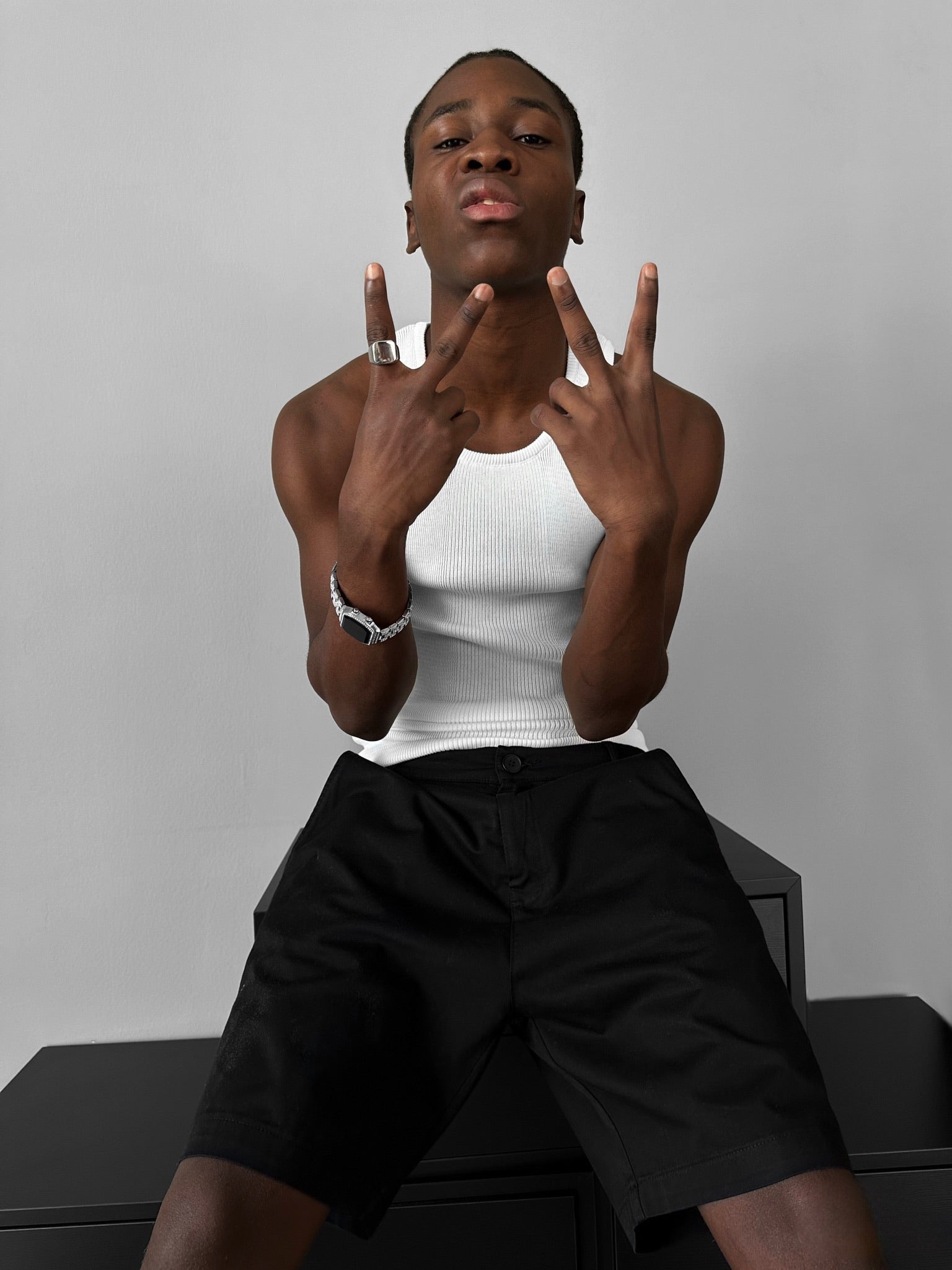 Slim Fit Knit Tanktop - Ecru