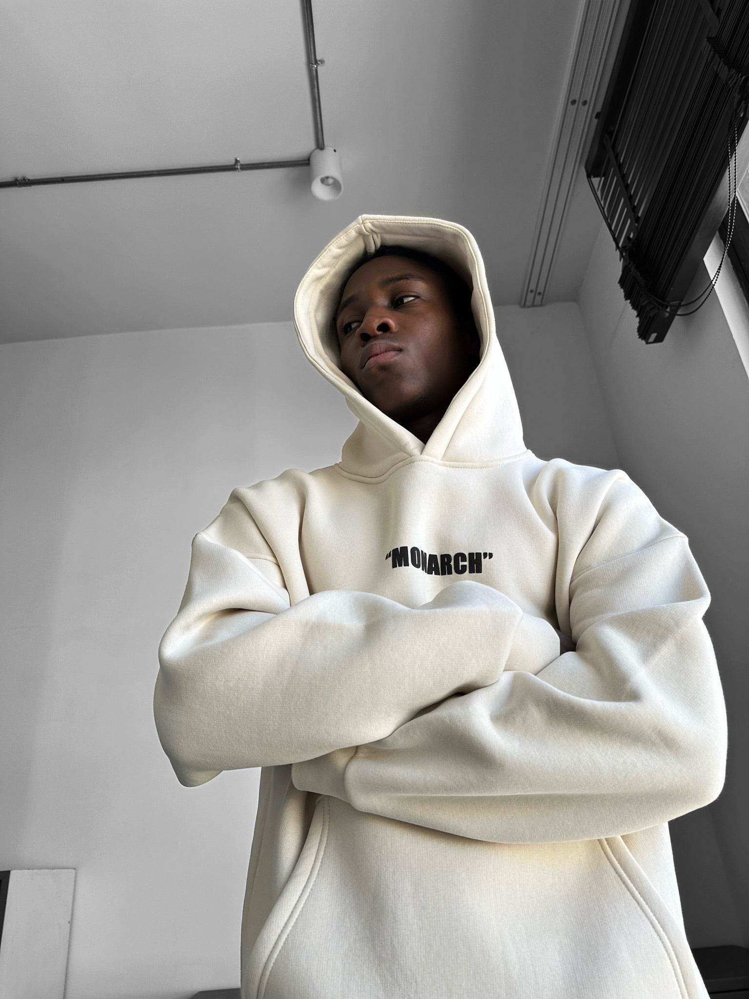 Oversize Monarch Hoodie - Beige and Bordeaux