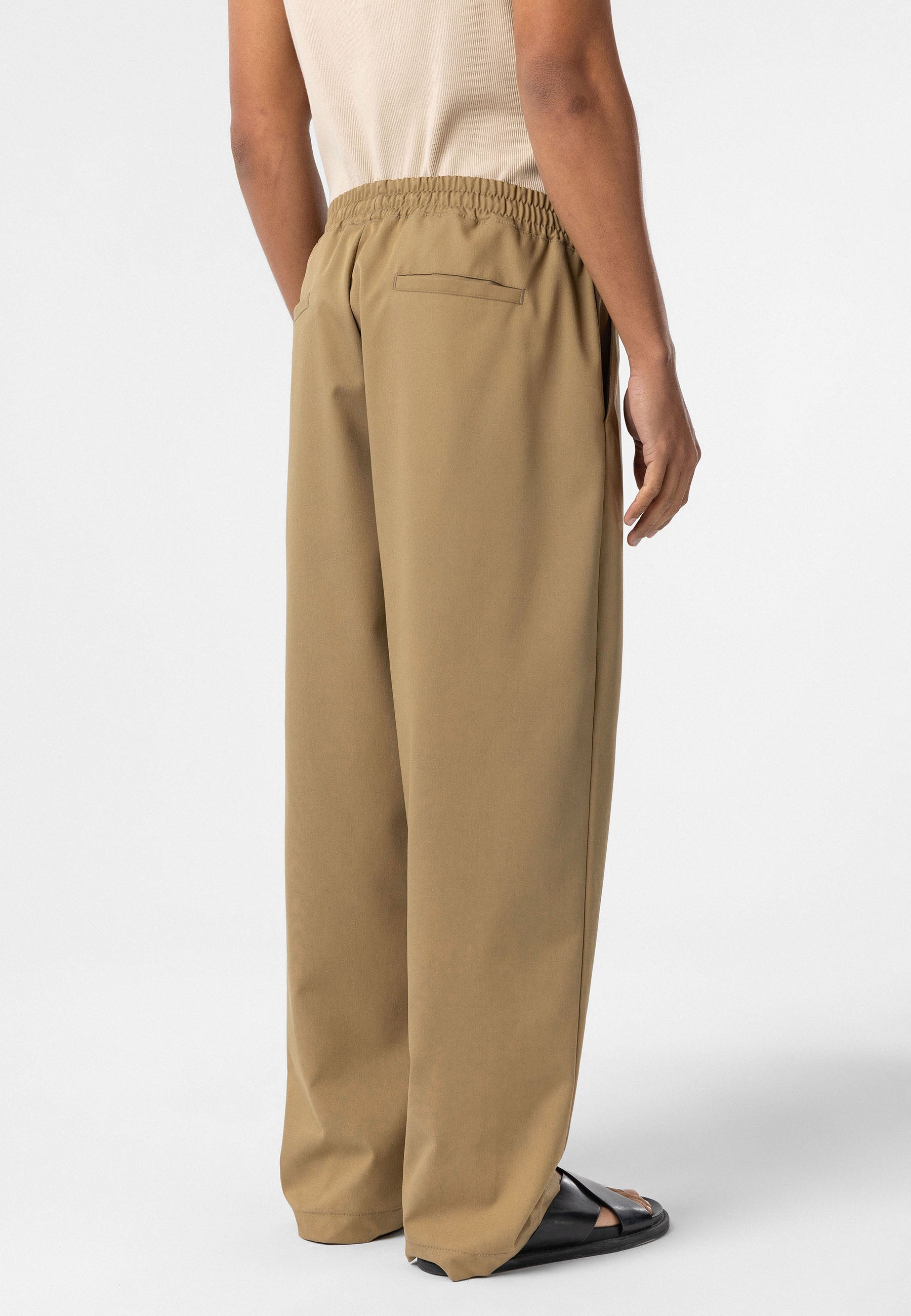 Slim Tapered Pants, Relaxed Fit Bottoms, Stretch Cotton Trousers, Neutral Casual Pants, Men’s Essential Taper Fit