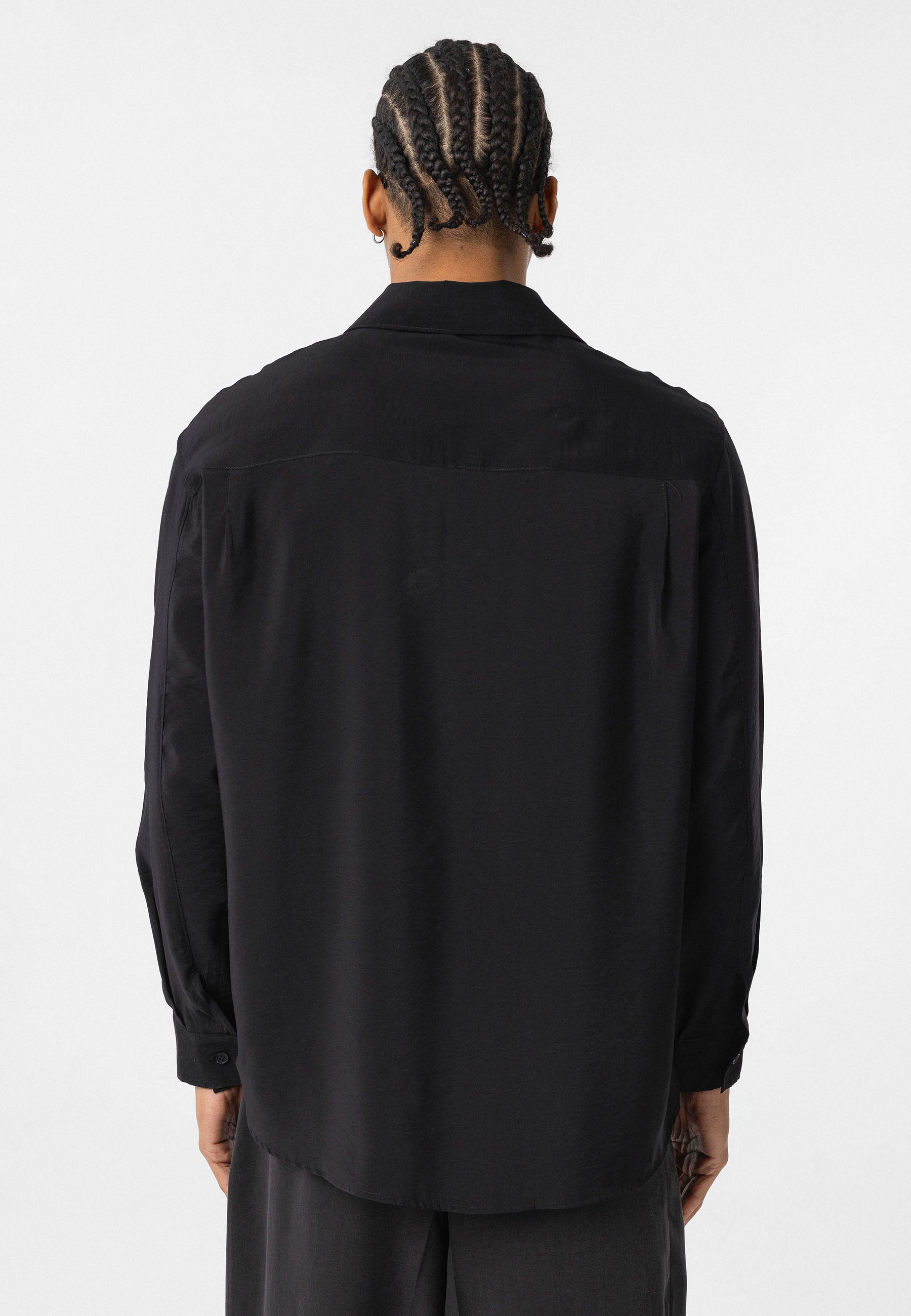 Black Button-Up Shirt – Comfort Fit, Clean Modern Style
