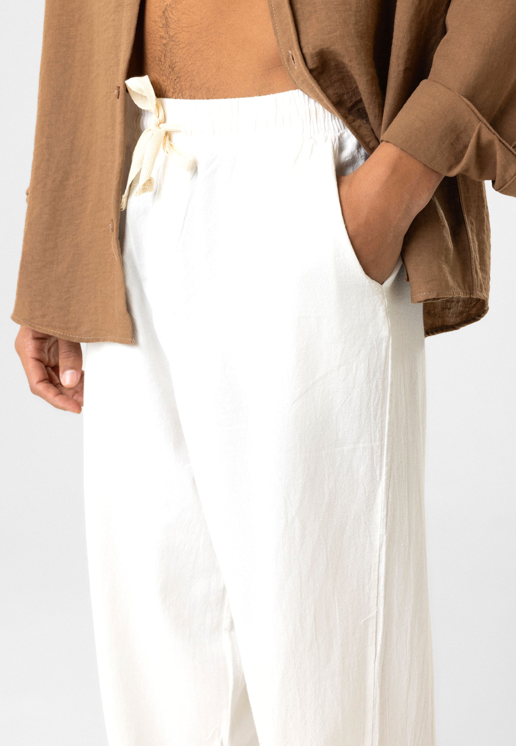 Elastic Waist Baggy Linen Pants – Breezy Fit, Effortless Vibe