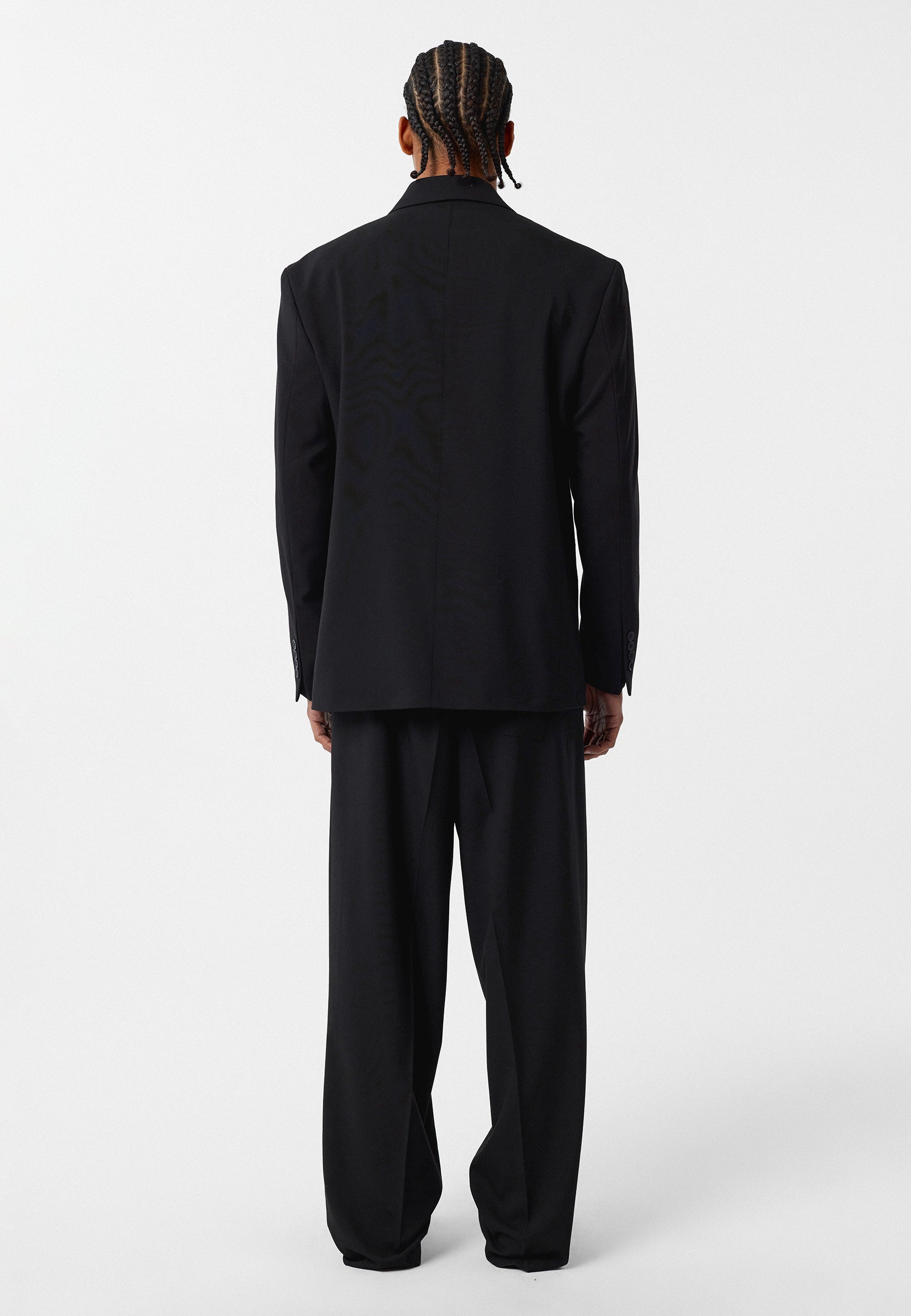 Oversized Double Breasted Blazer in Black Relaxed Fit Modern Tailoring