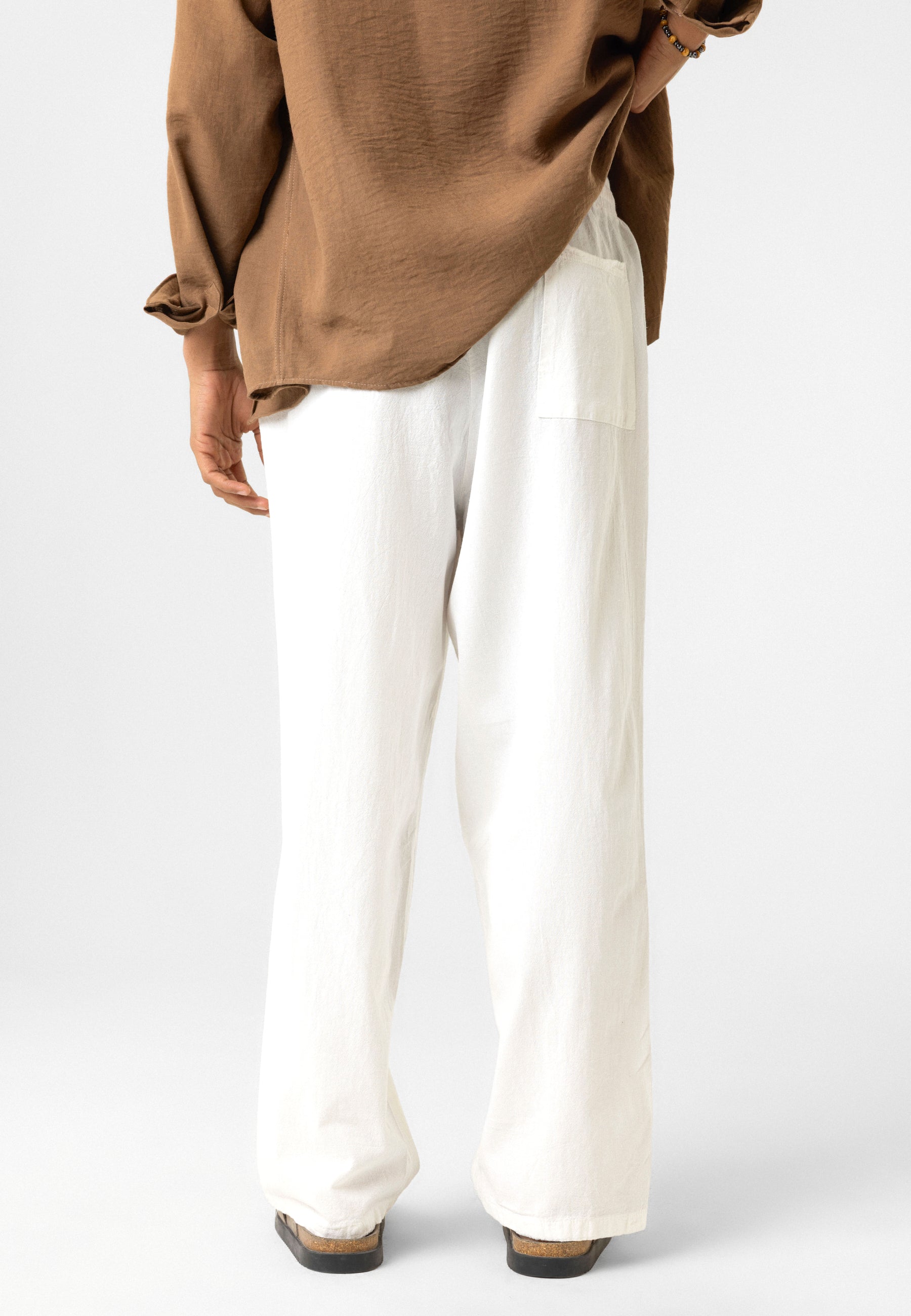Elastic Waist Baggy Linen Pants – Breezy Fit, Effortless Vibe