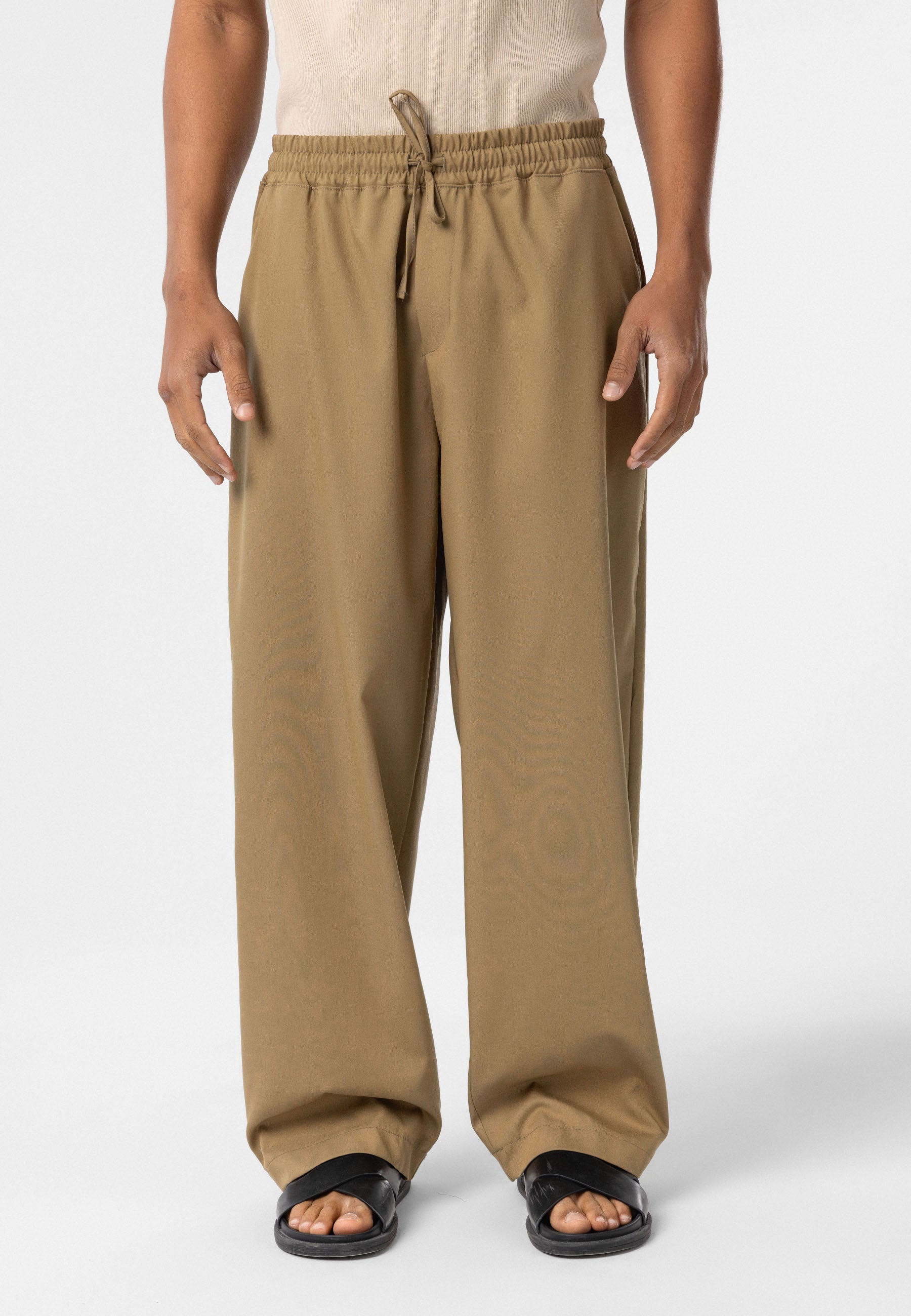 Slim Tapered Pants, Relaxed Fit Bottoms, Stretch Cotton Trousers, Neutral Casual Pants, Men’s Essential Taper Fit