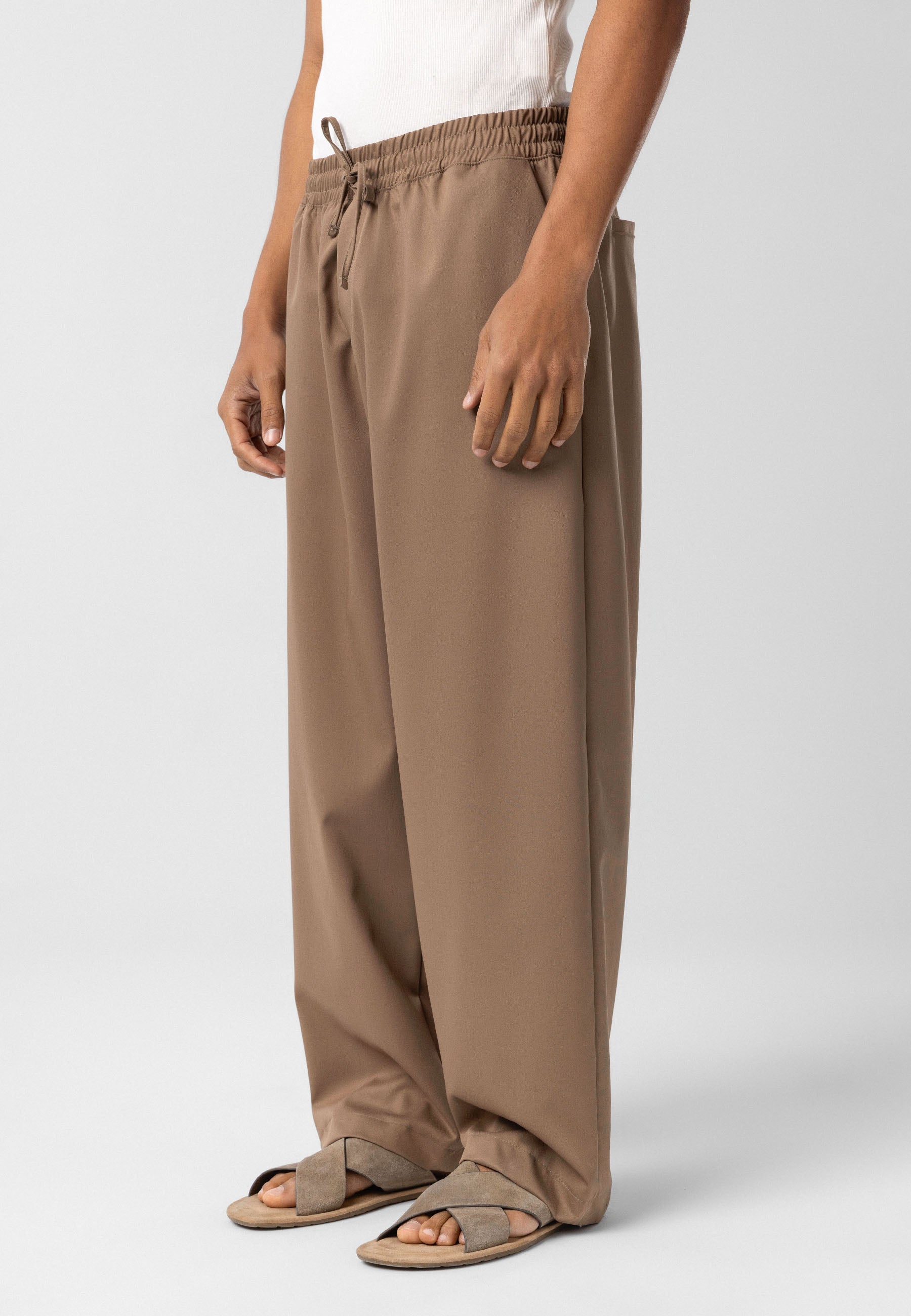 Slim Tapered Pants, Relaxed Fit Bottoms, Stretch Cotton Trousers, Neutral Casual Pants, Men’s Essential Taper Fit