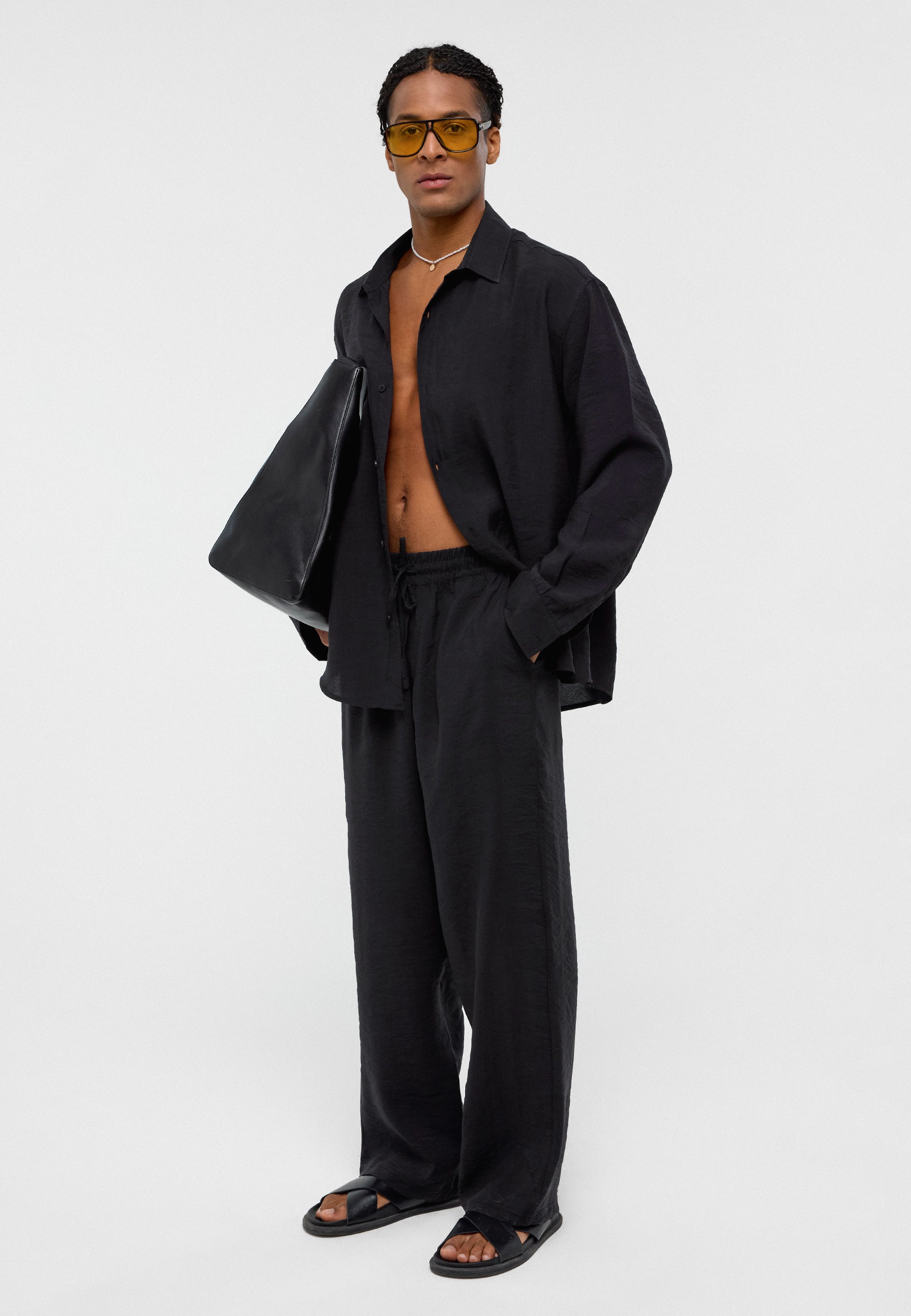 Baggy Fit Modal Trousers – Relaxed Wide-Leg Comfort