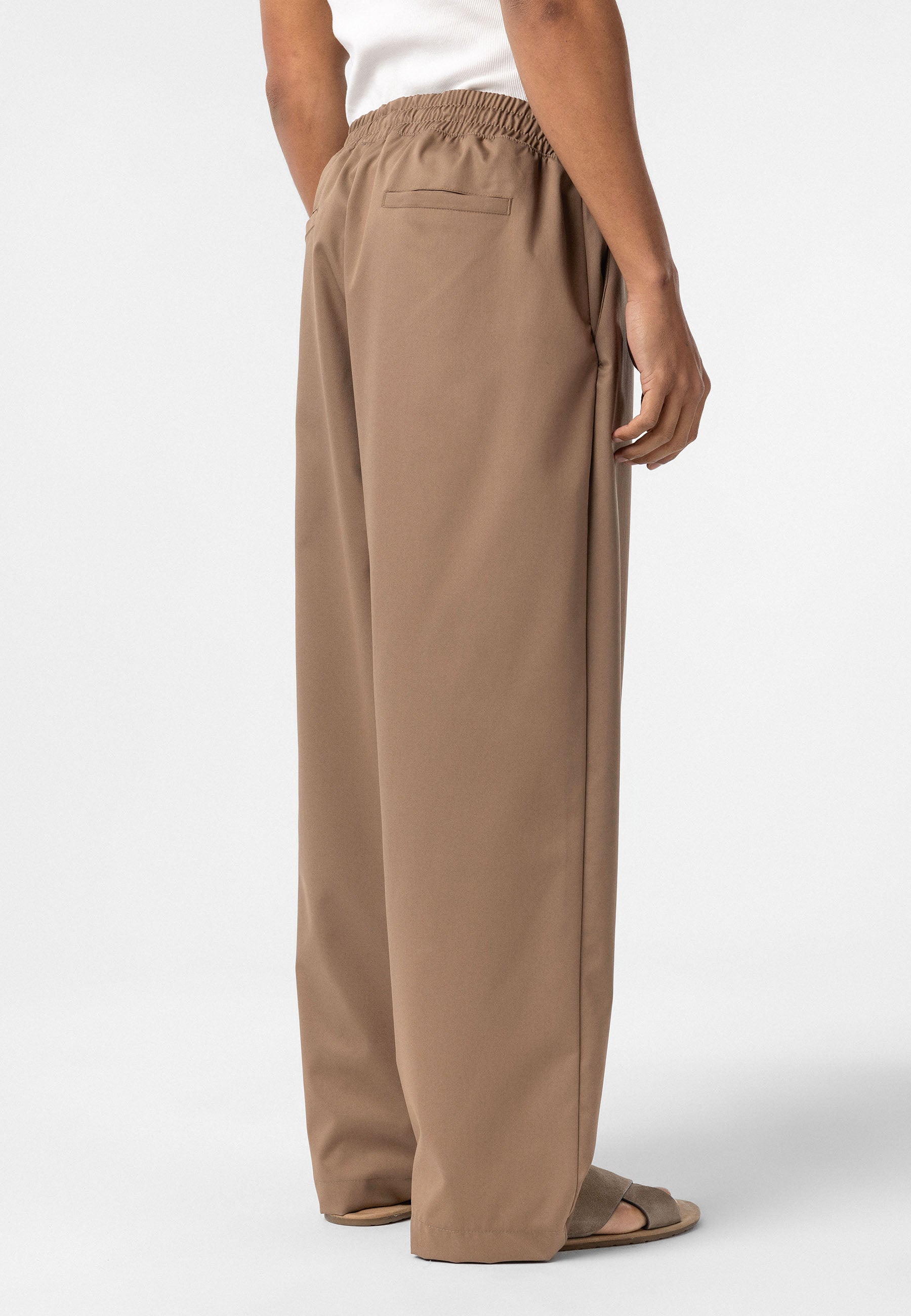 Slim Tapered Pants, Relaxed Fit Bottoms, Stretch Cotton Trousers, Neutral Casual Pants, Men’s Essential Taper Fit